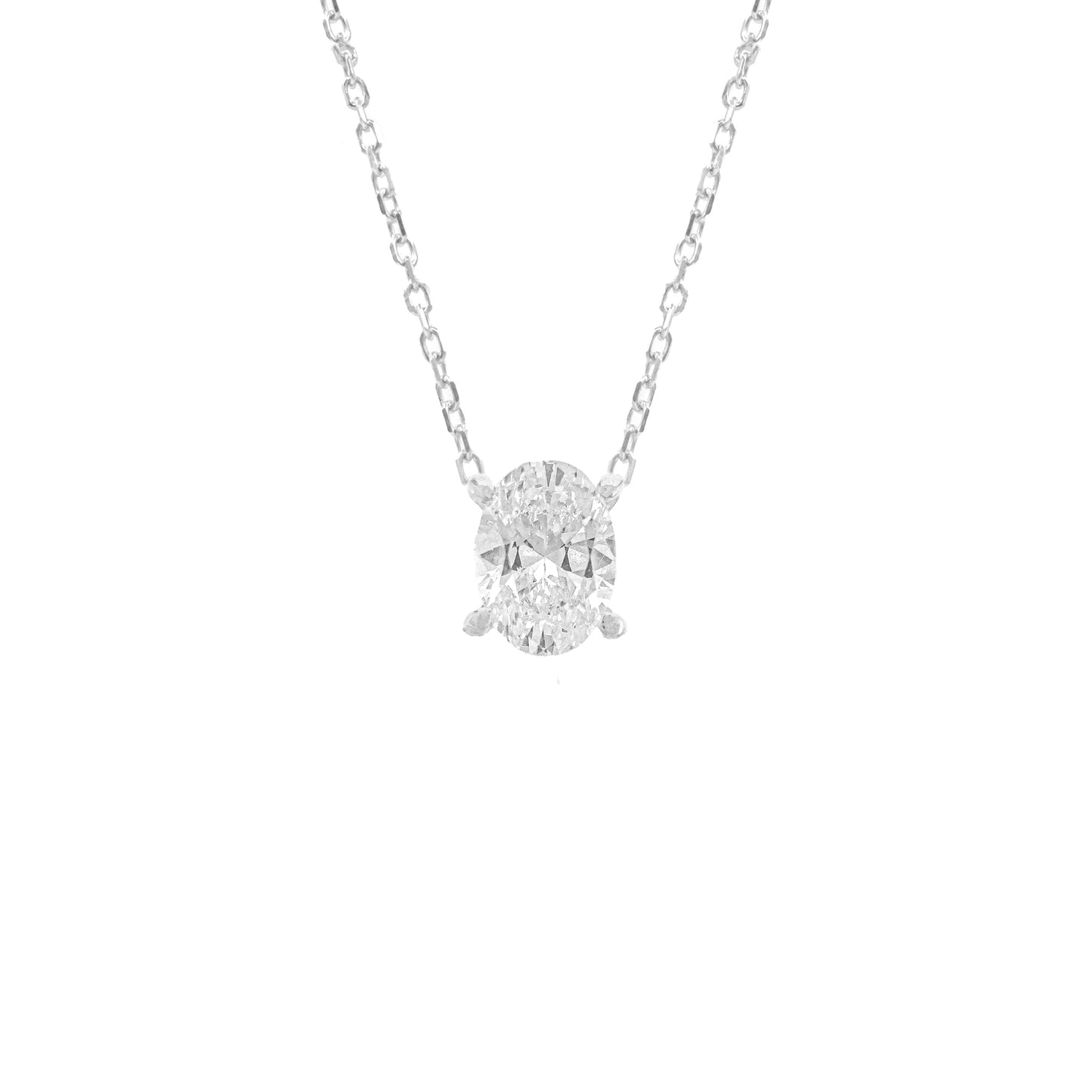 0.75 Carat D-Color Oval Necklace