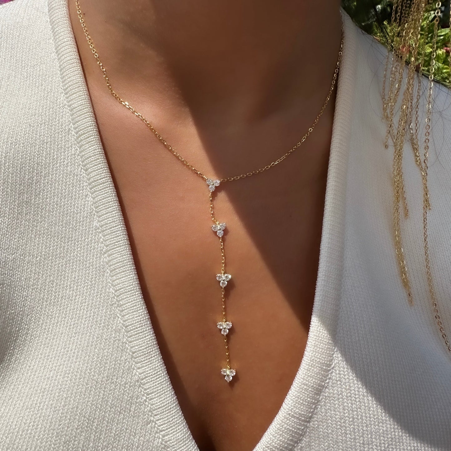 Marquise Stone Y Necklace