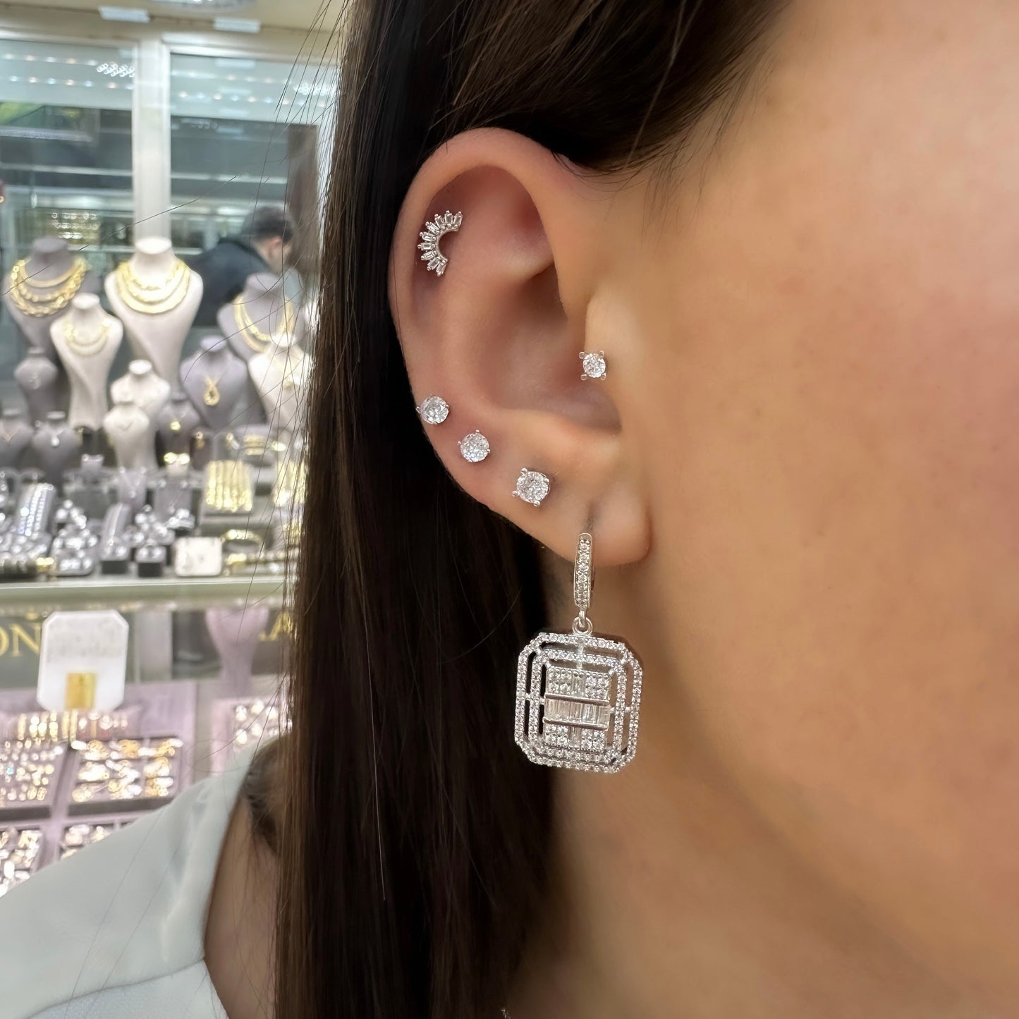Large Baguette Earring