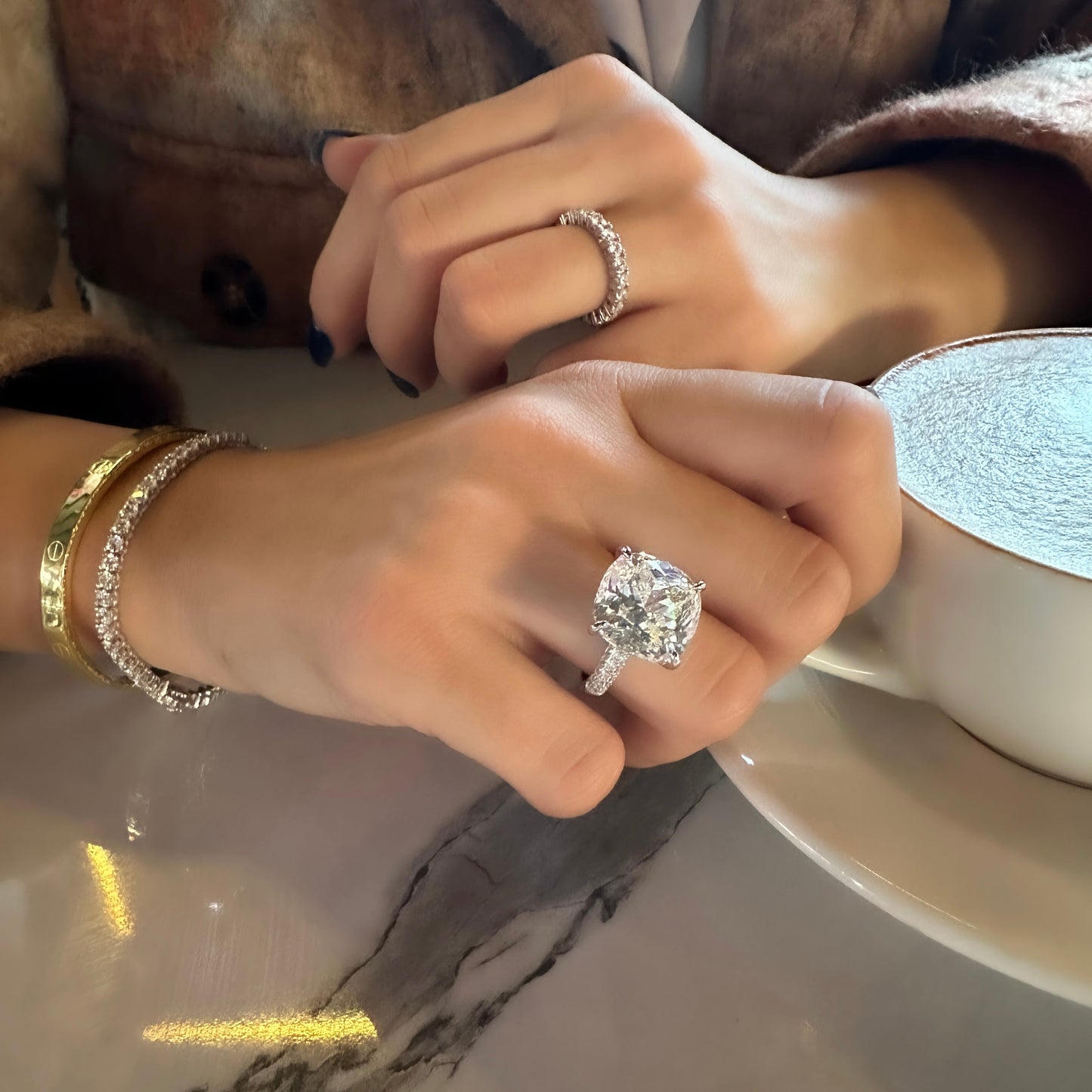 Ten Carat G-Color Ring