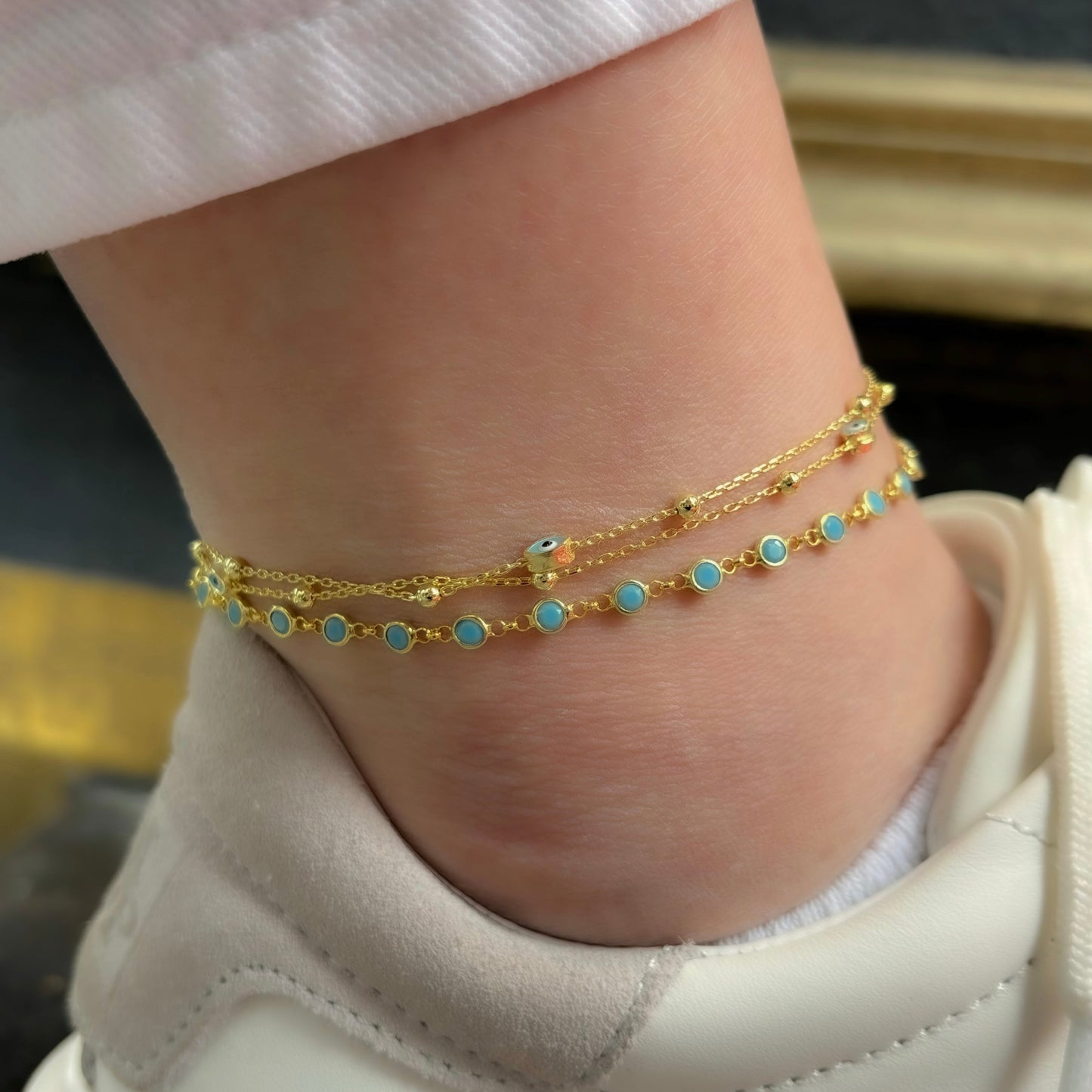 Blue Stone Anklet