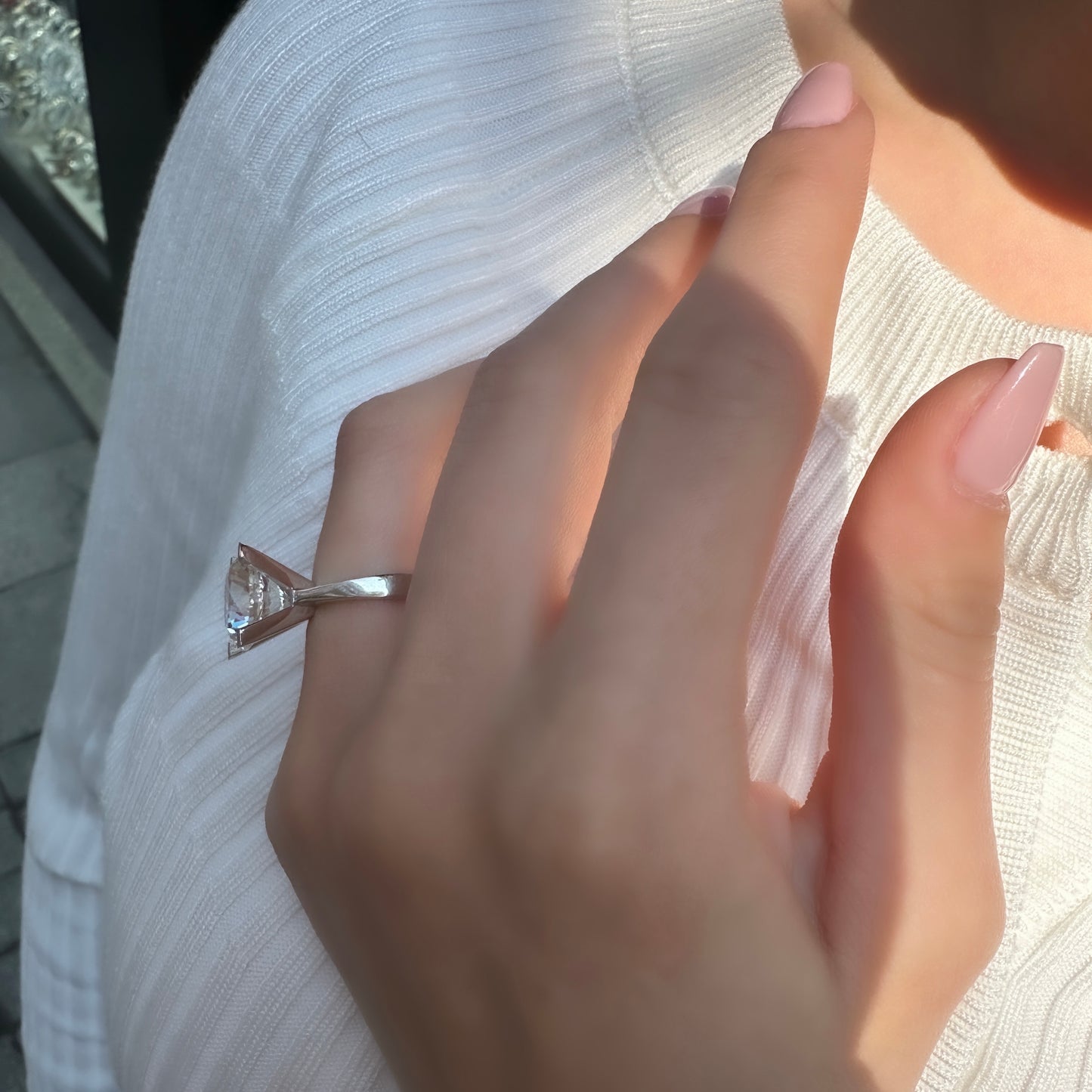 Six Carat G-Color Solitaire Ring