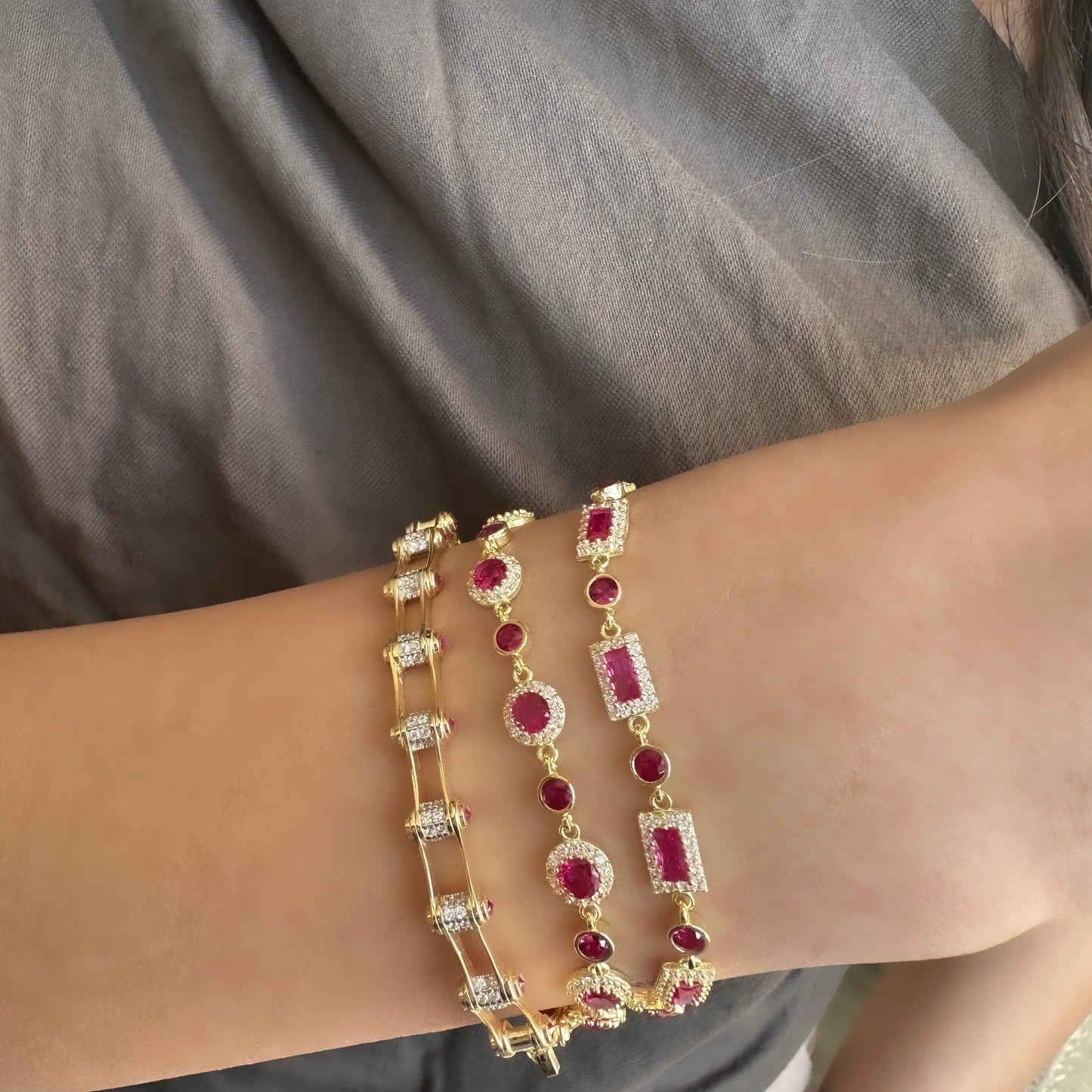 Round Colored Stone Mix Bracelet