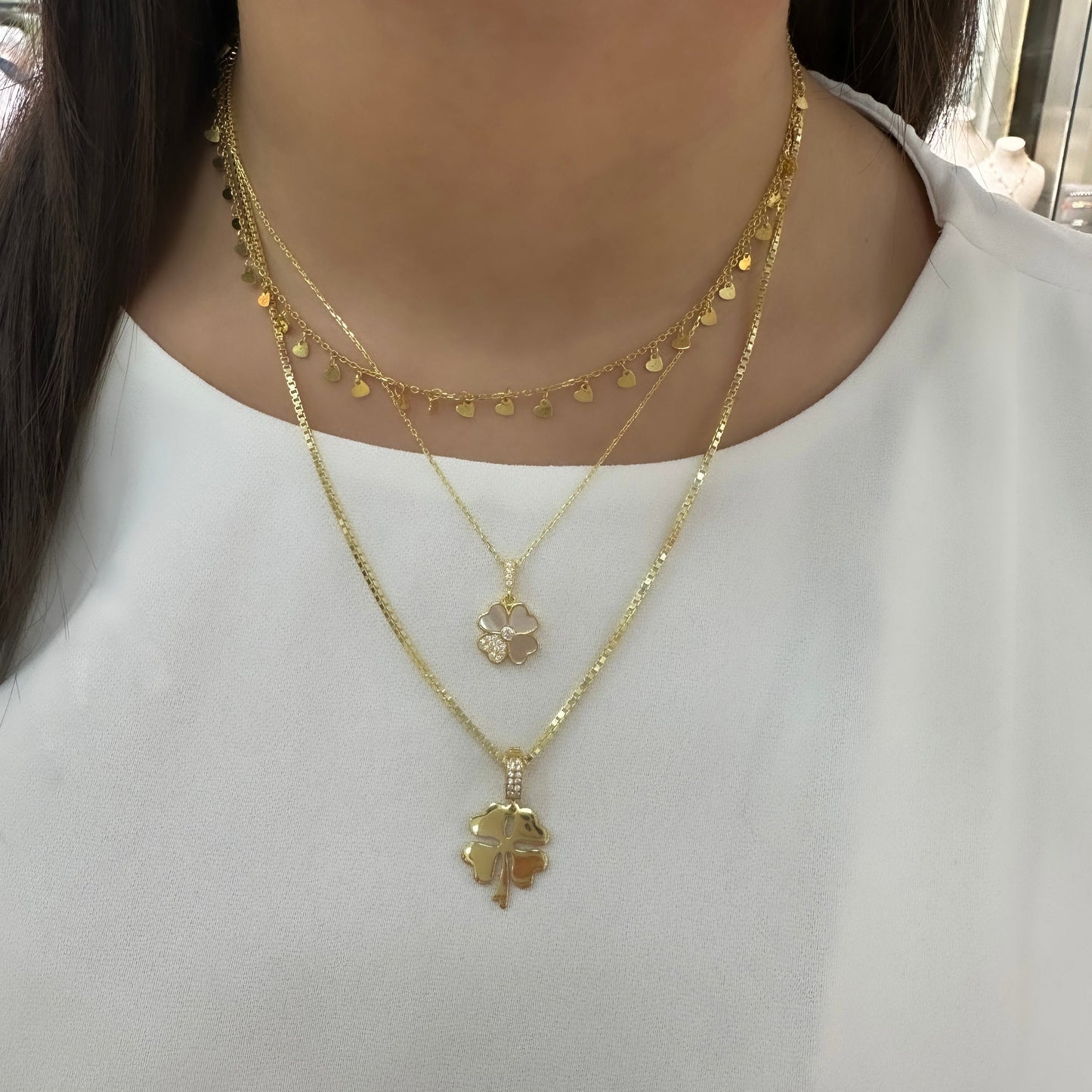 Stone Clover Necklace