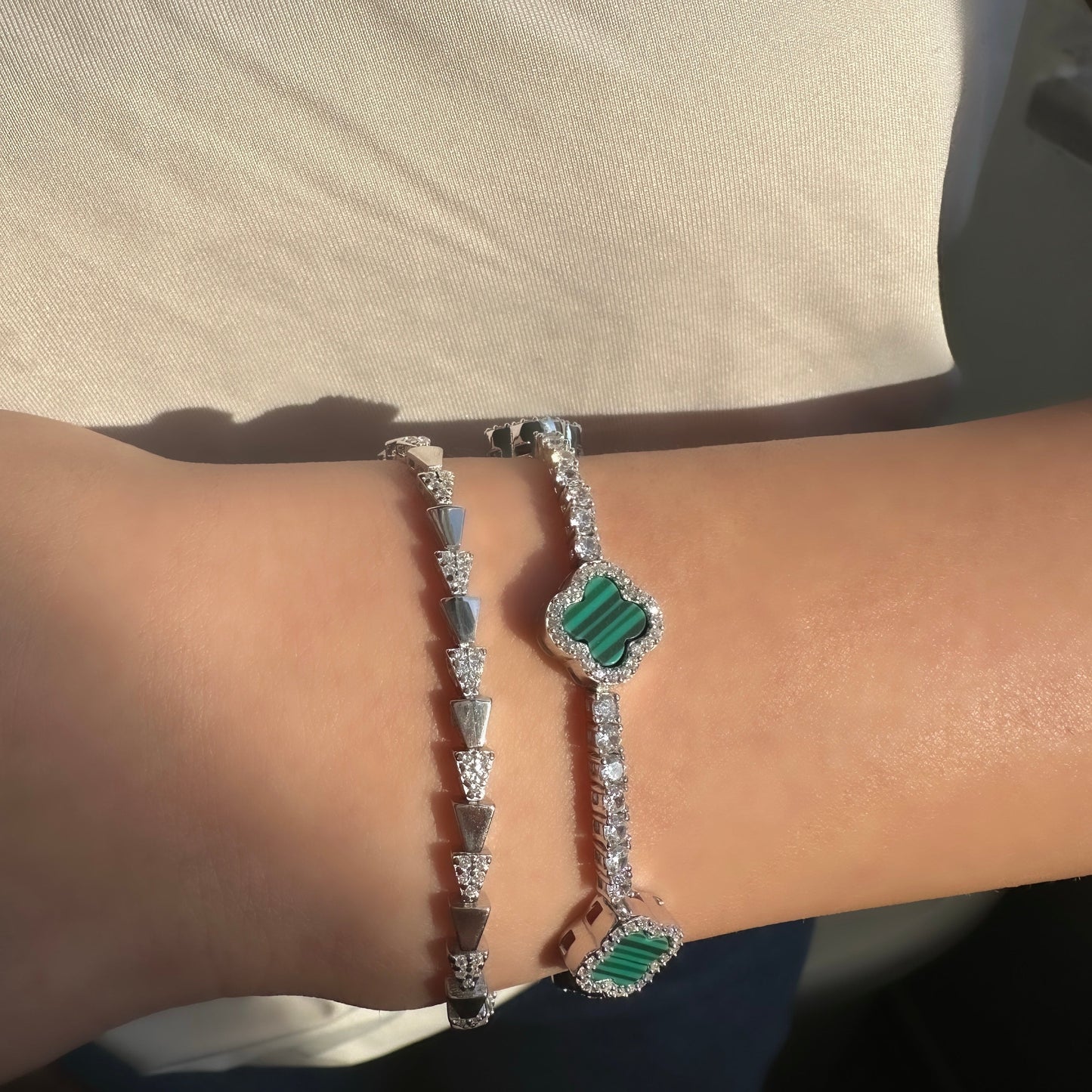 Triangle and Stone Bracelet