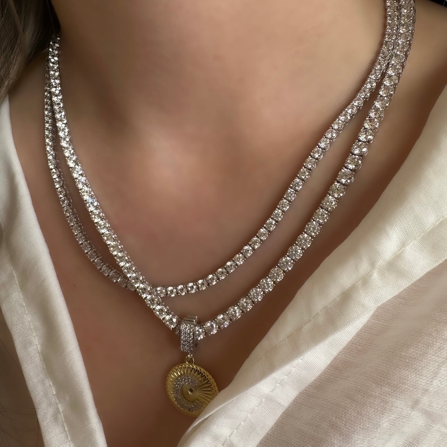 Four mm Ice Cut Tennis Necklace