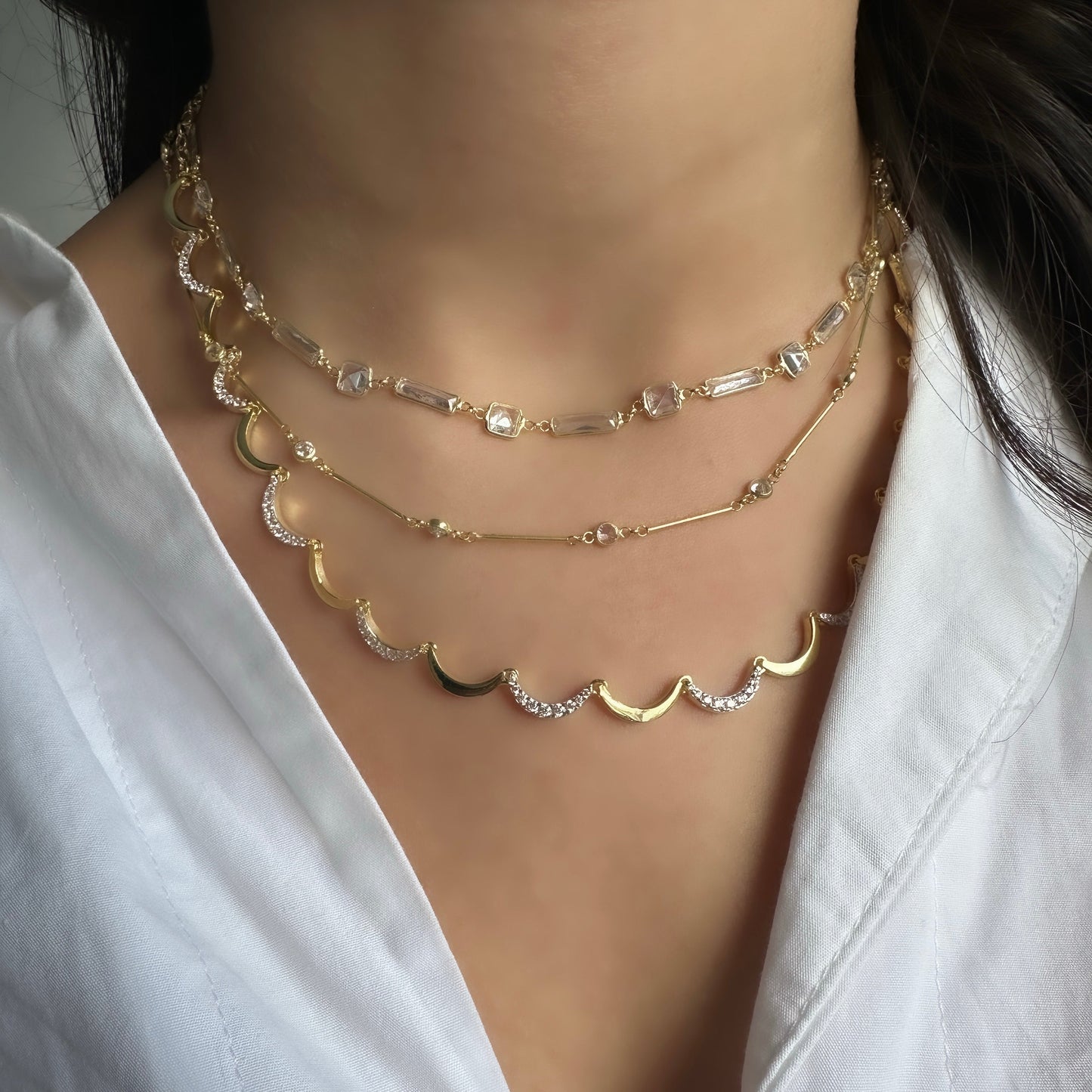 Two Tone Wave Necklace