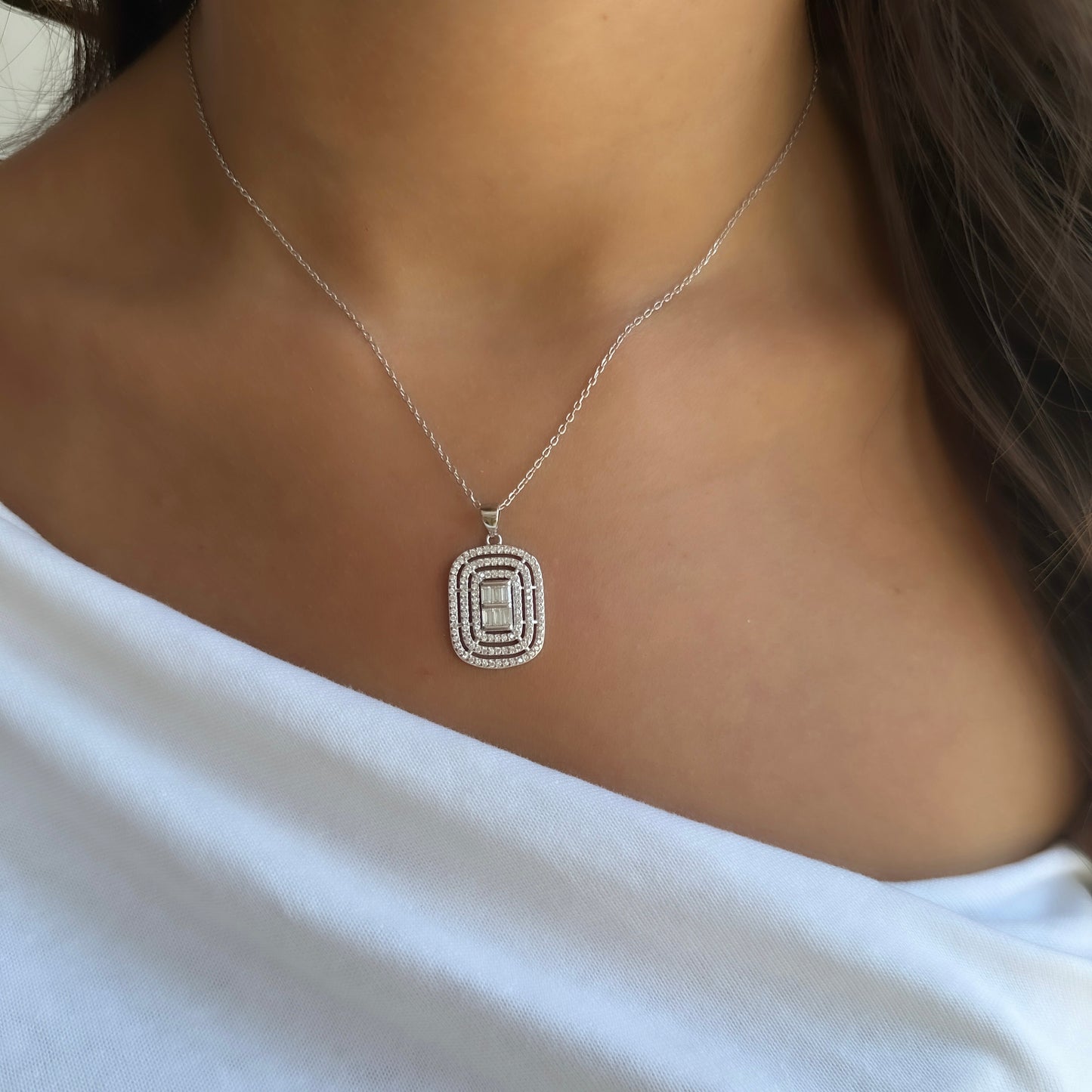 Oval Baguette Necklace