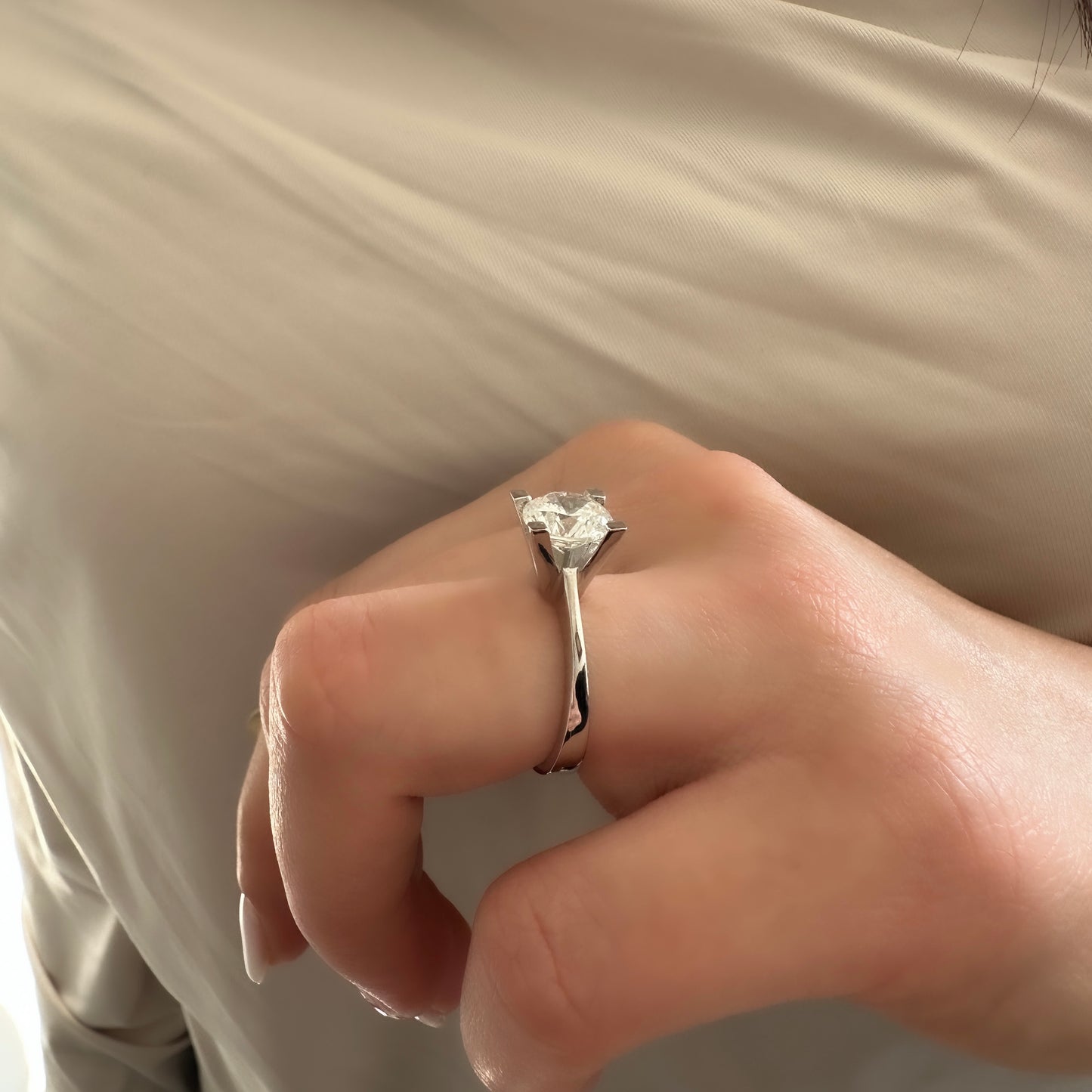 Two Carat G-Color Solitaire Ring
