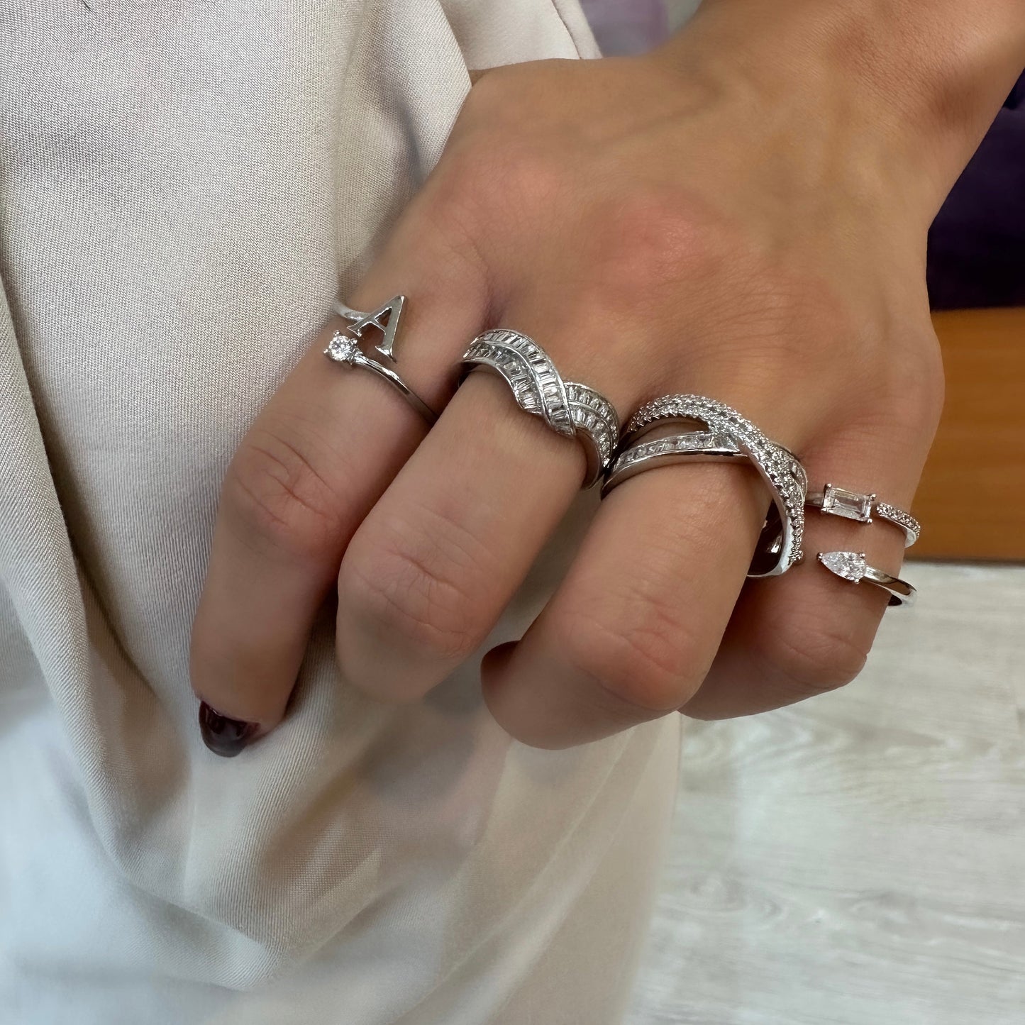 Solitaire Letter Ring