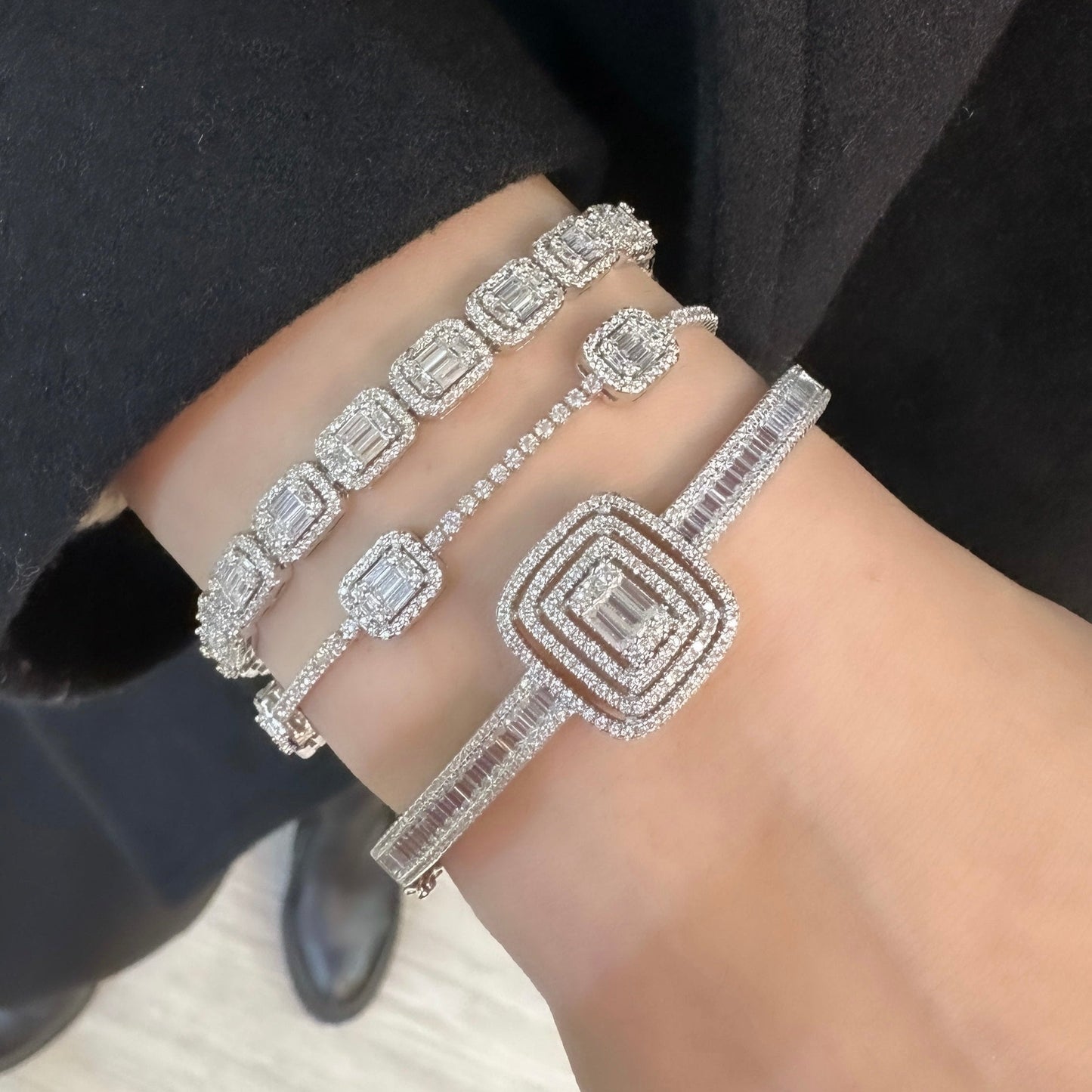 Box Lock Baguette Bracelet