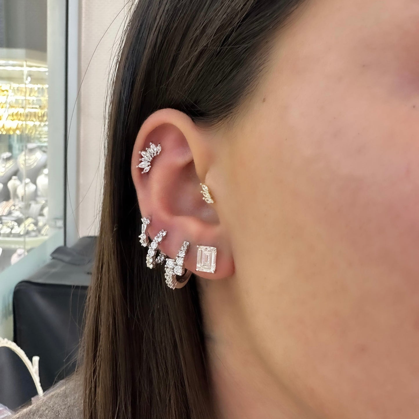 Rectangular Model G-Color Earrings