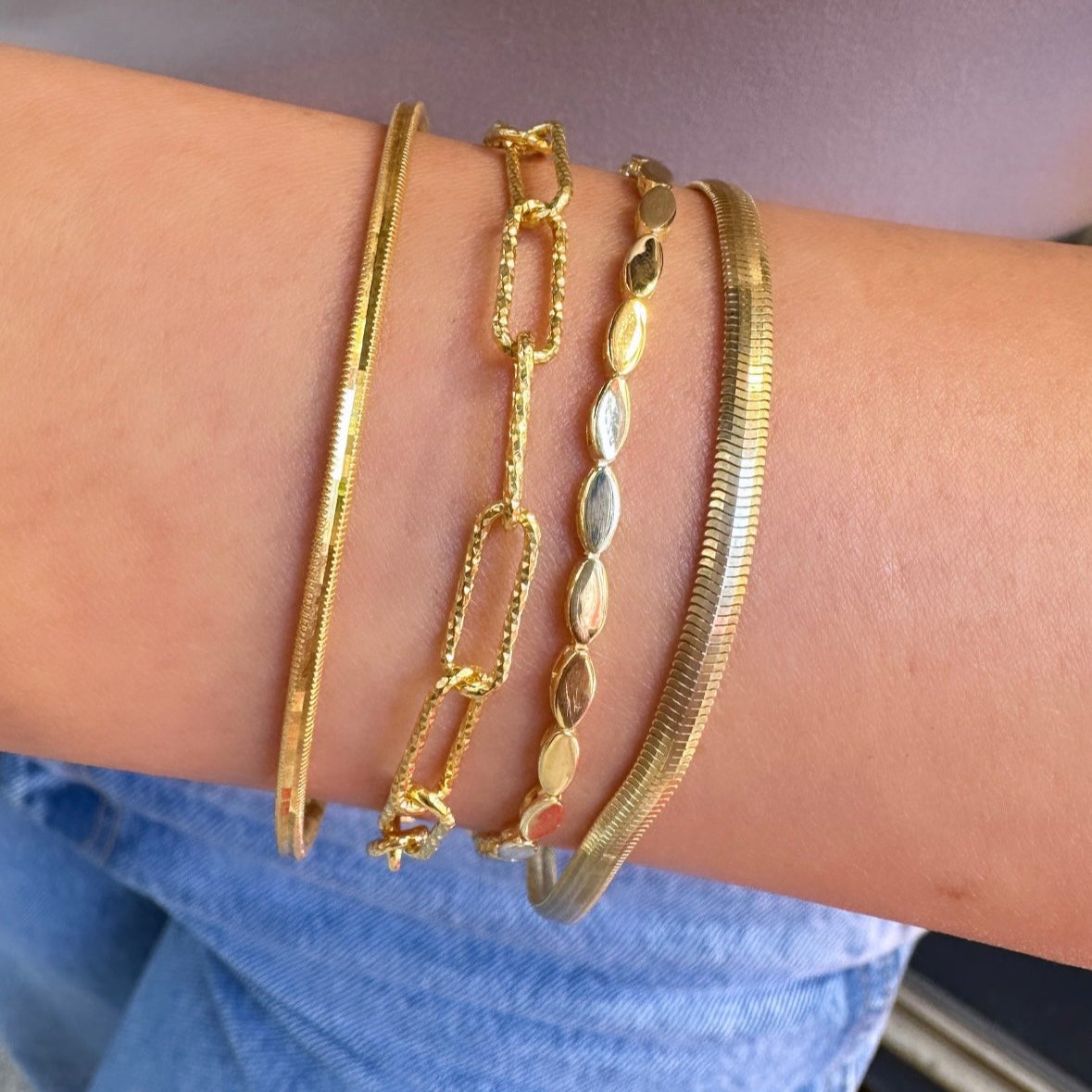 Three mm Herringbone Bracelet