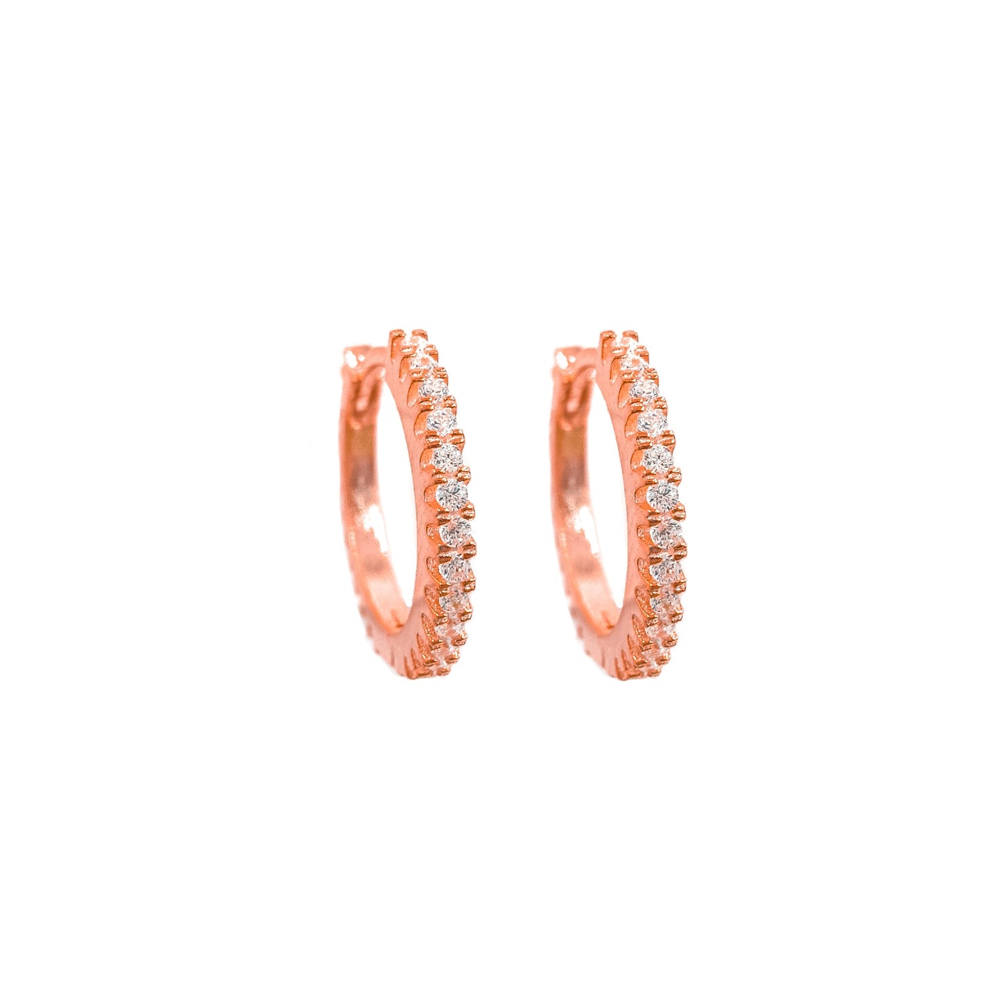 Small Size Stone Hoop Earrings