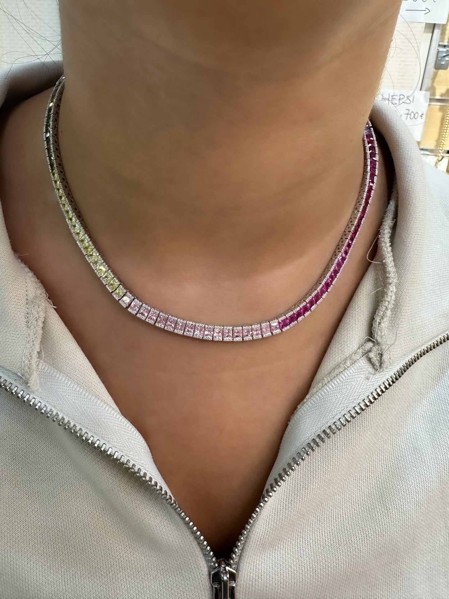 Rainbow Tennis Necklace