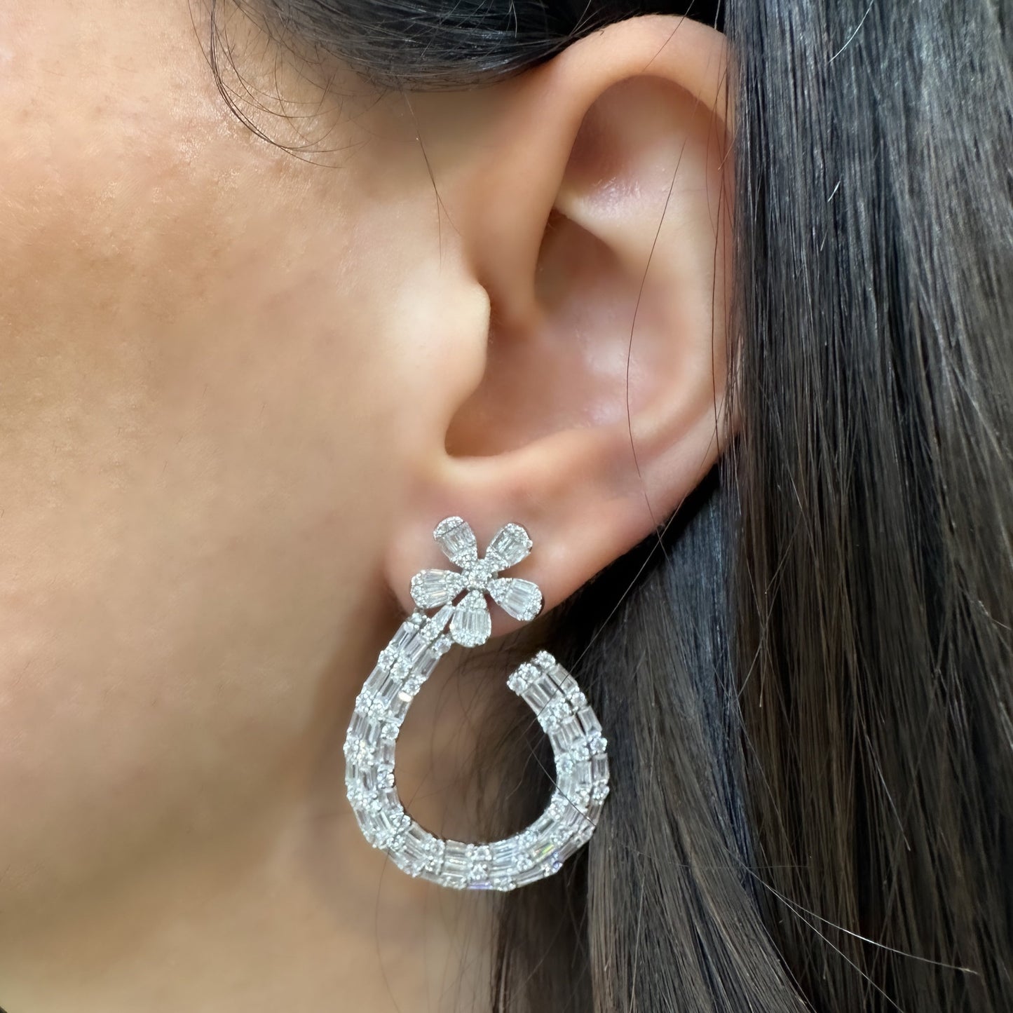 Flower Evening Dress Earrings