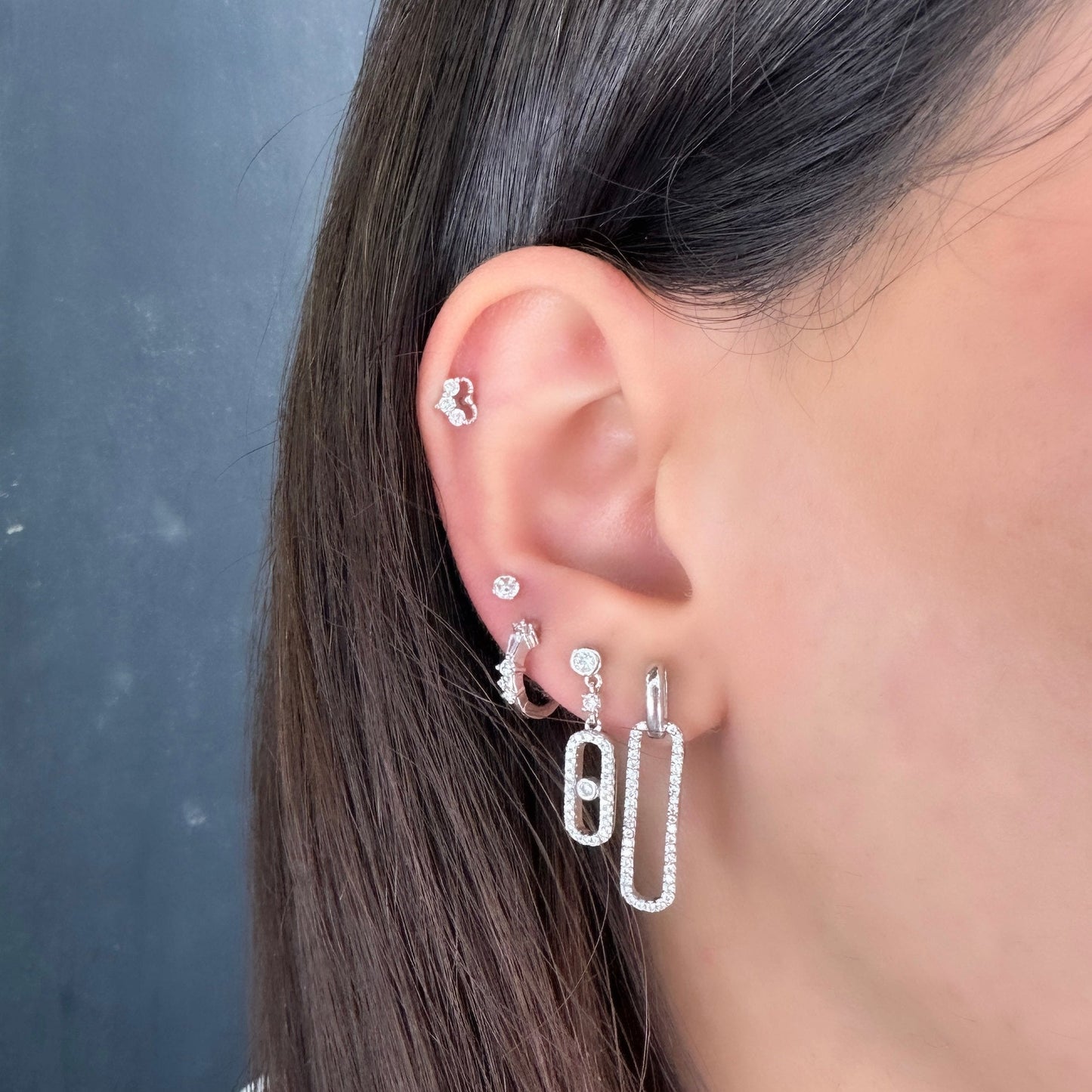 Stone Paperclip Earring
