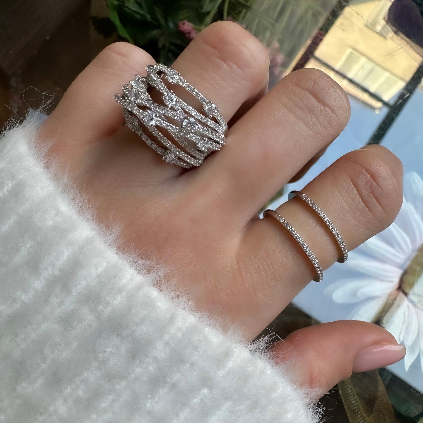 Tiny Solitaire Detail Ring