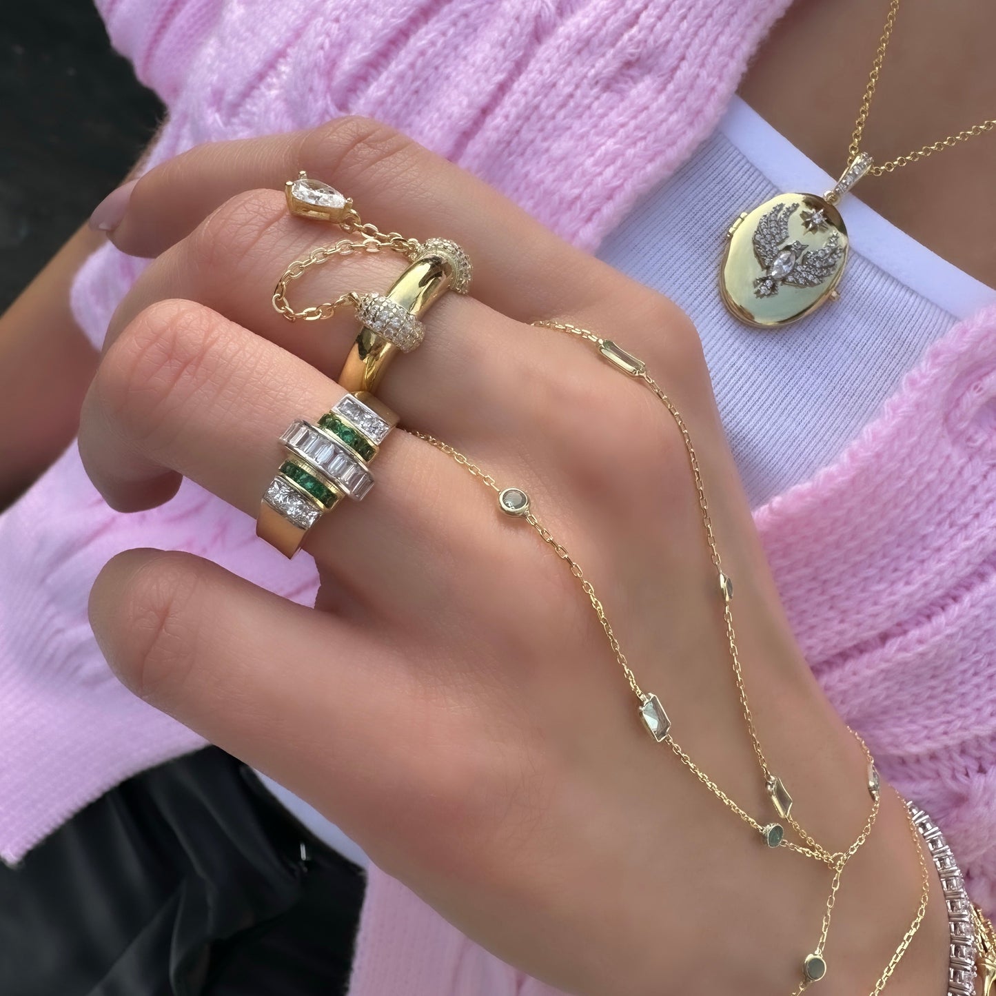 Bella Twin Chain Ring