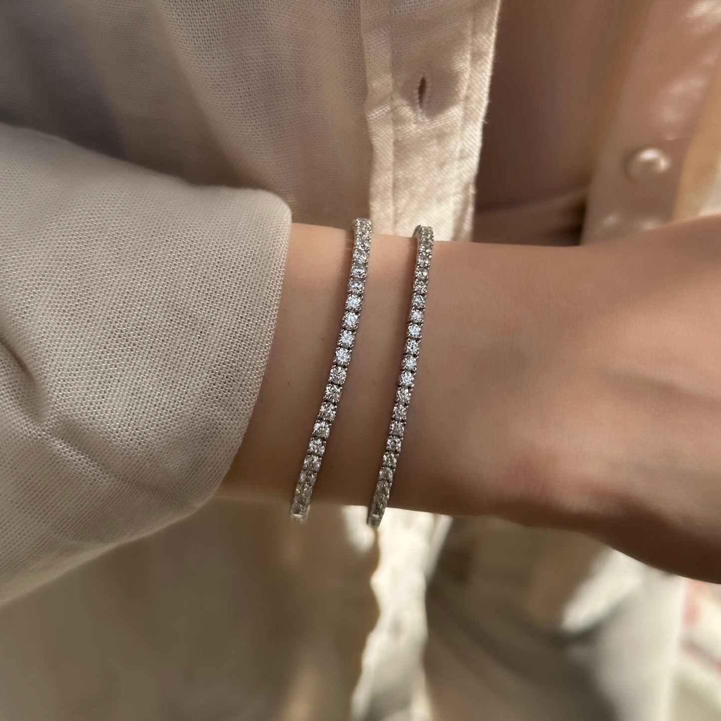 Two and a half mm Ice Cut Tennis Bracelet