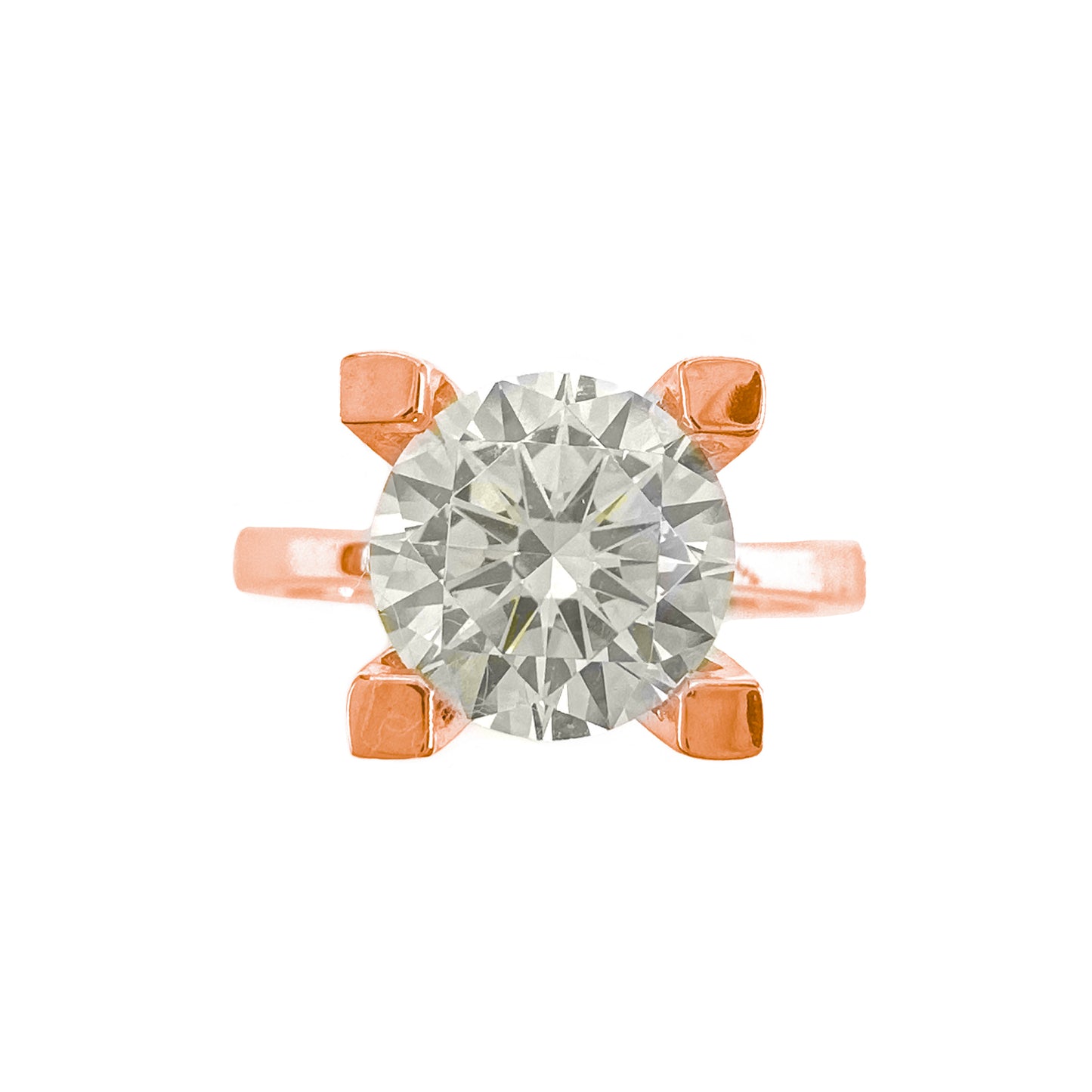 Three Carat G-Color Solitaire Ring