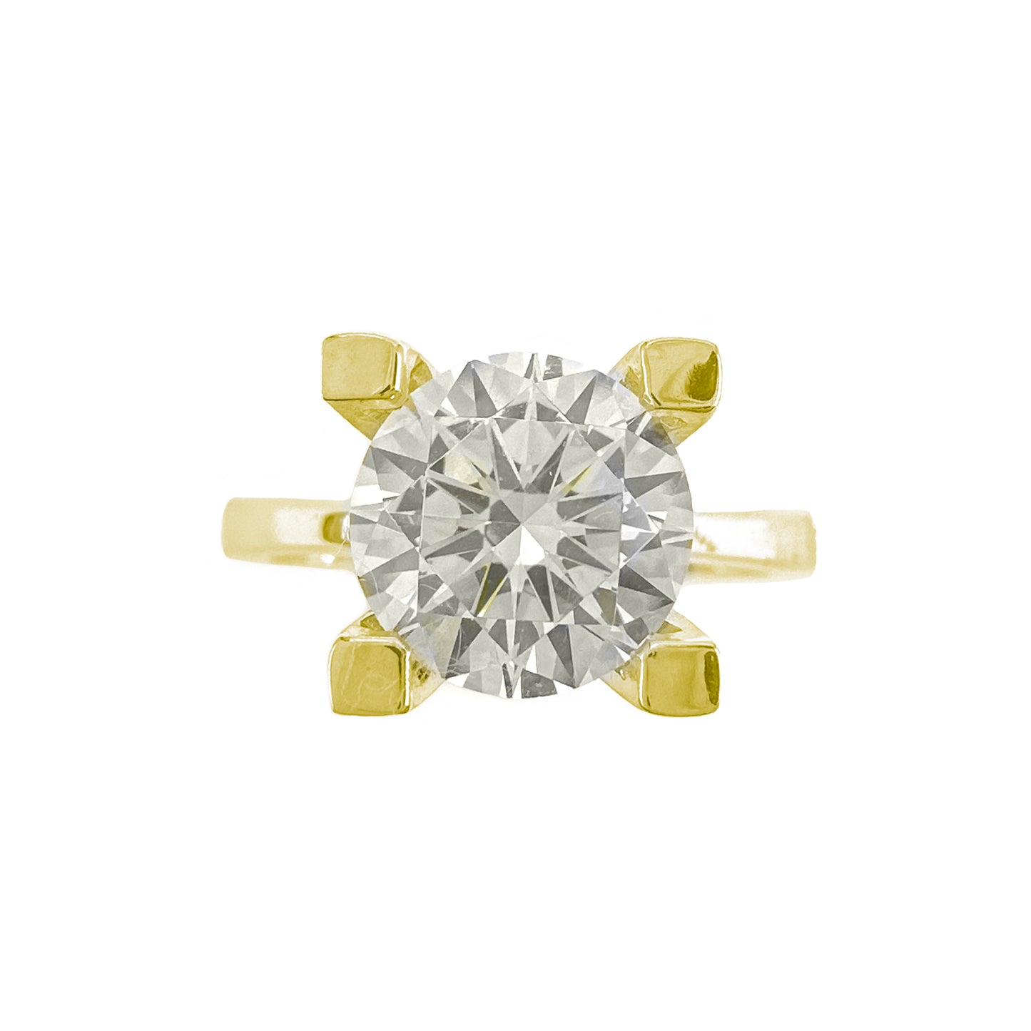 Three Carat G-Color Solitaire Ring