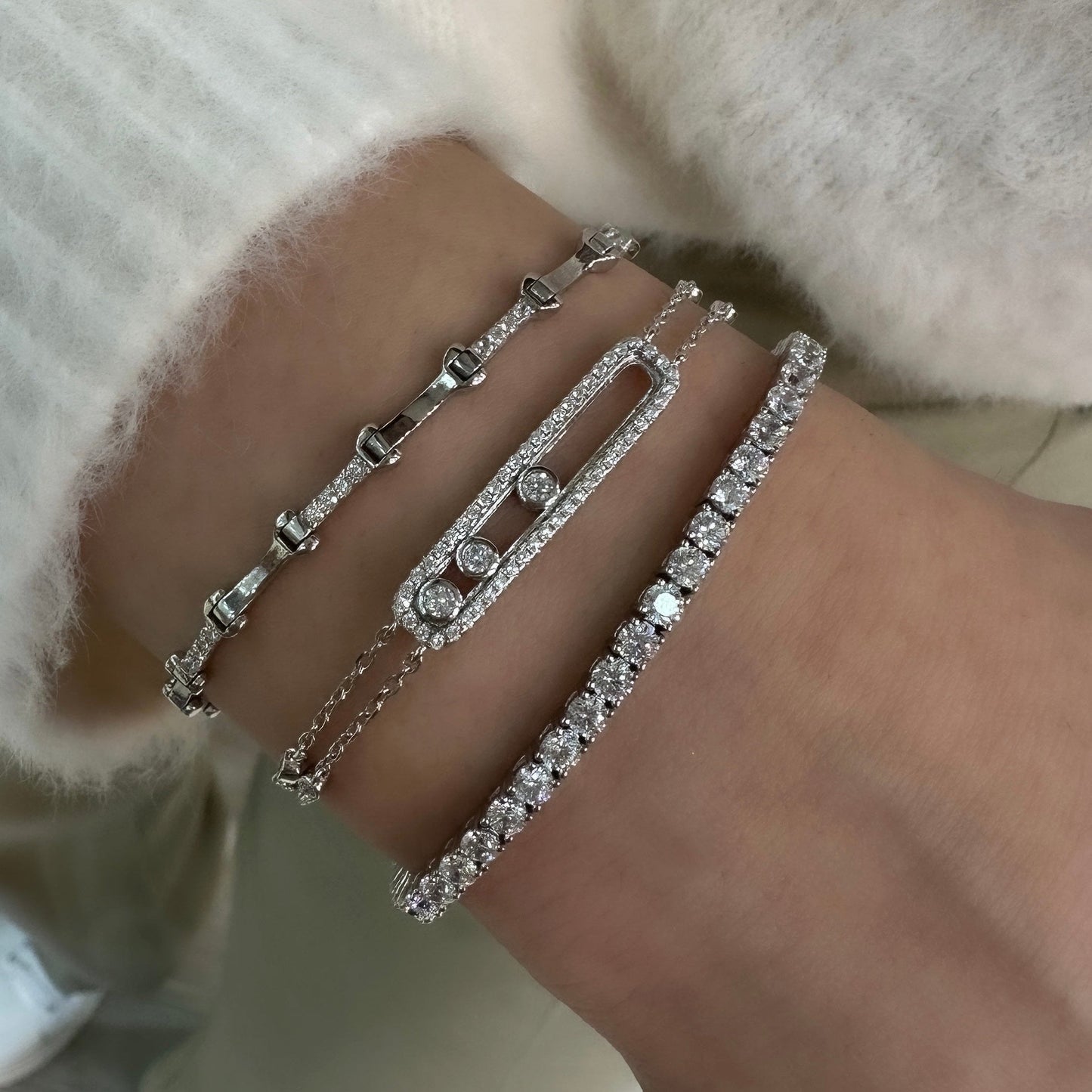 Triple Large Mes Bracelet