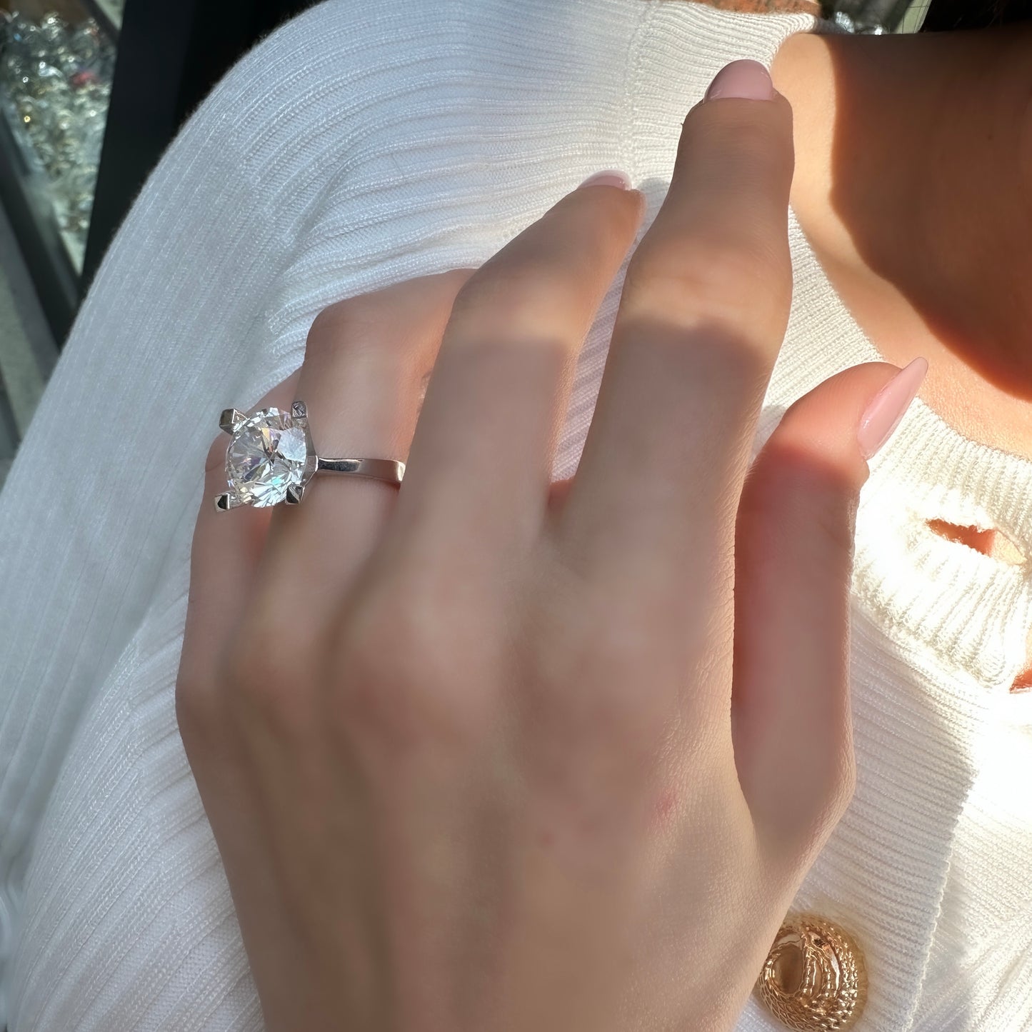 Six Carat G-Color Solitaire Ring