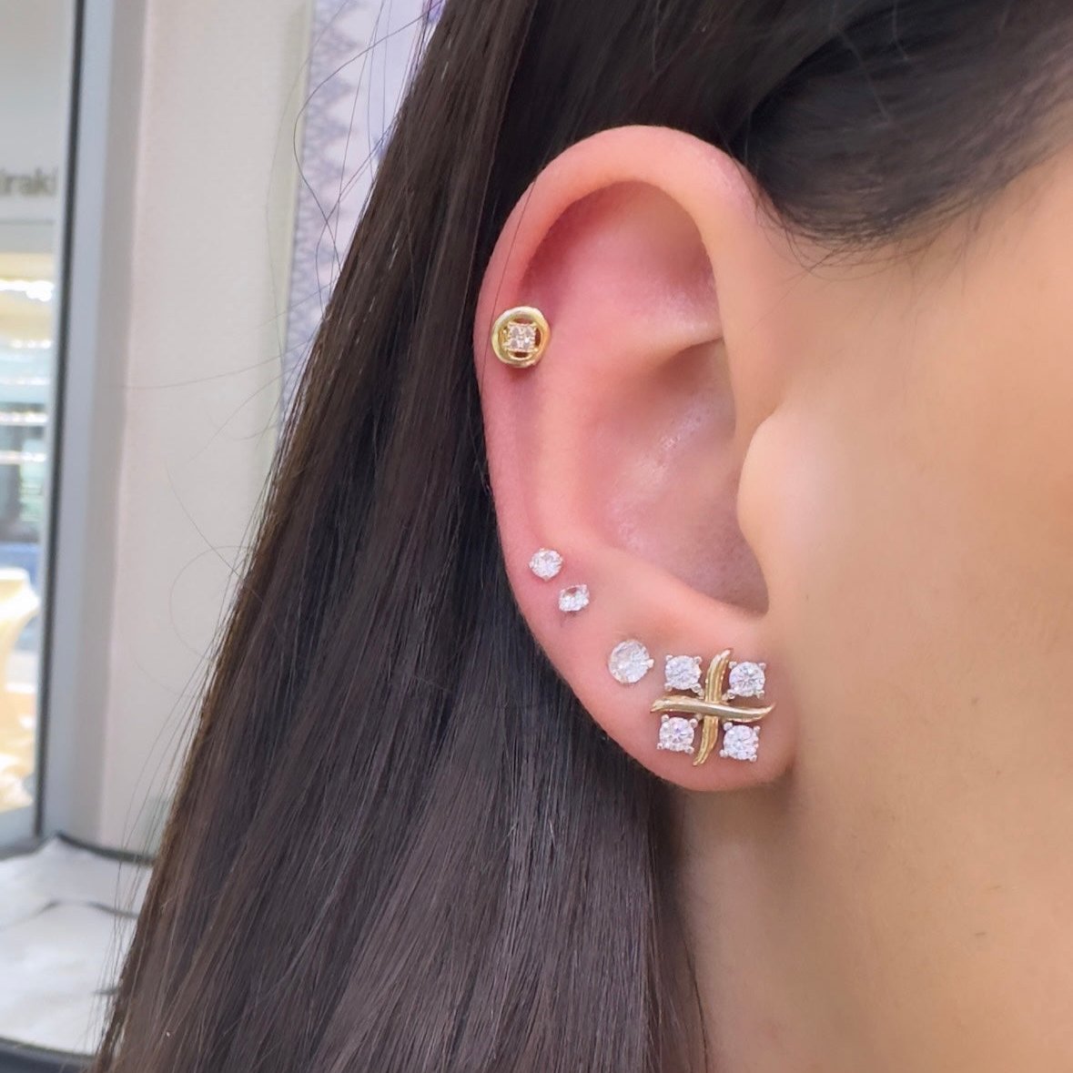 Two Color Stone Earrings