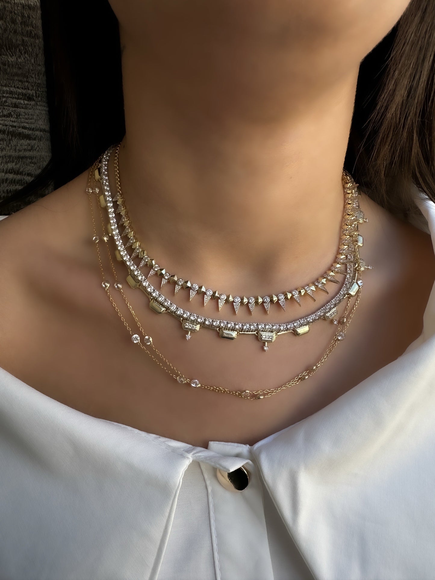 Designer Stone Chain Necklace