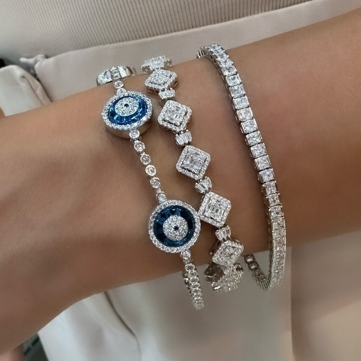 Two and a half mm Square Tennis Bracelet