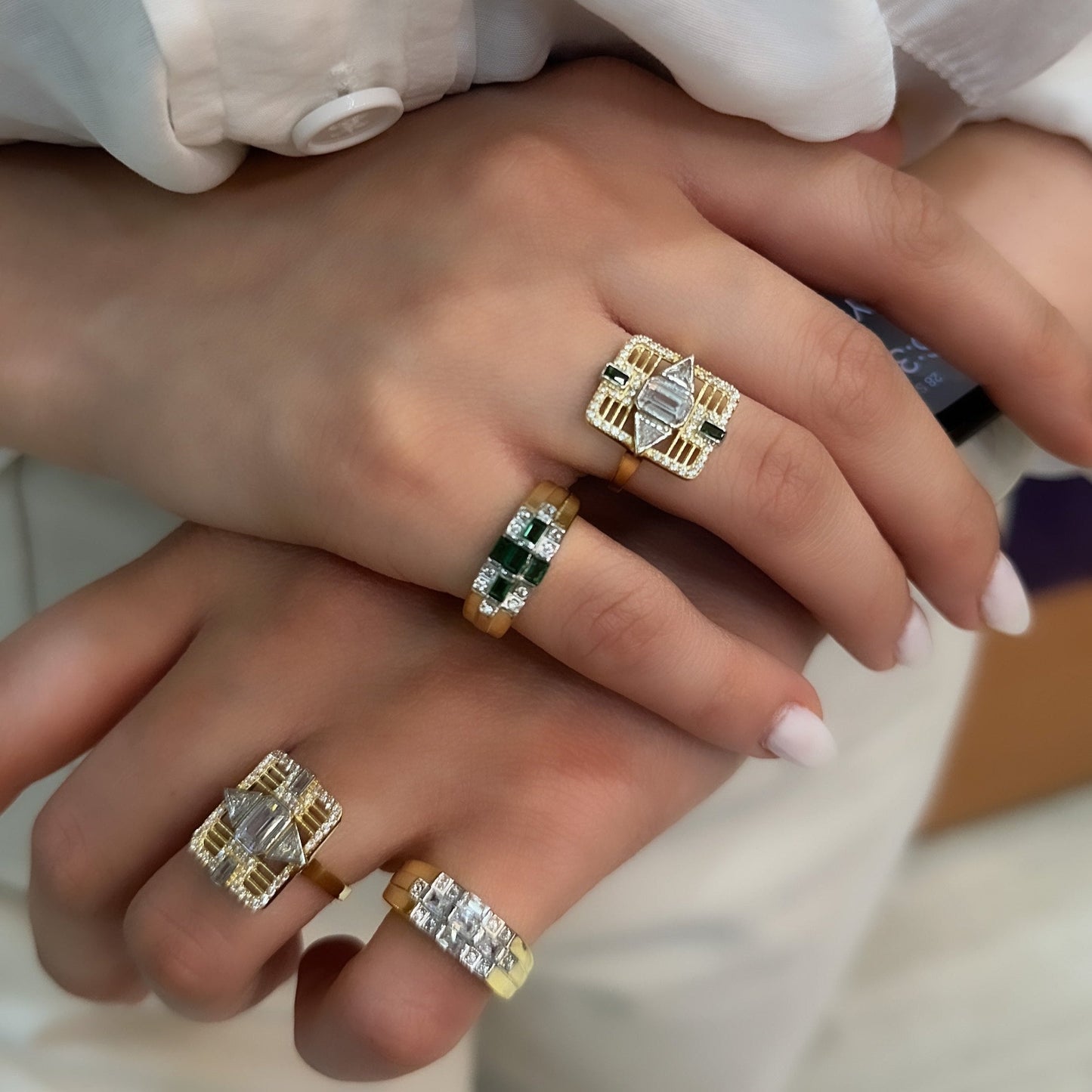 Vintage Triangle Stone Ring