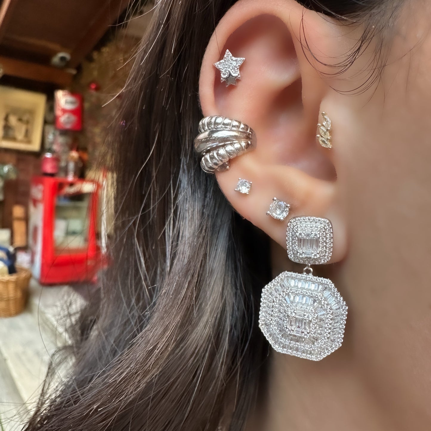 Baguette Dangle Earrings