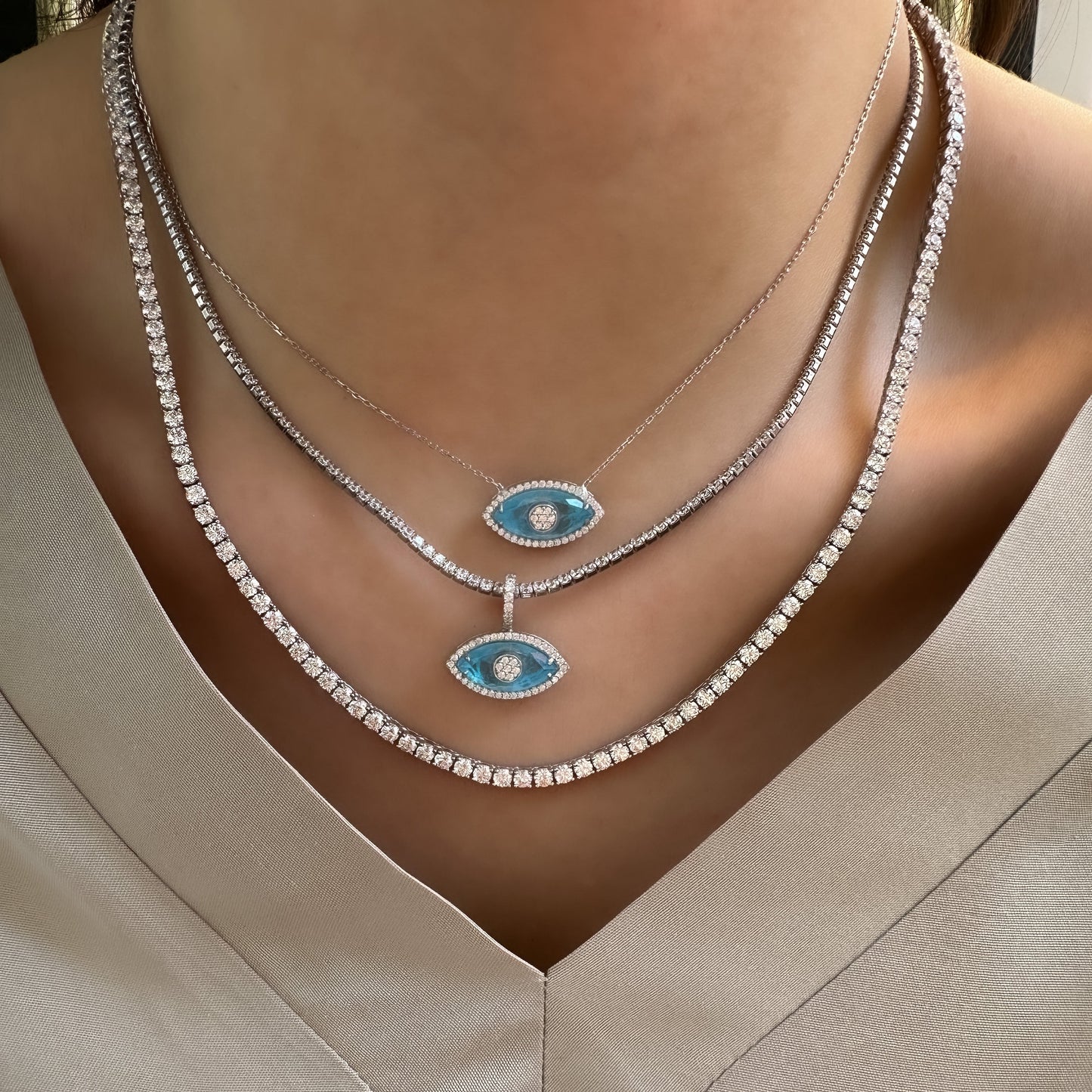 Colorful Glass Eye Pendant