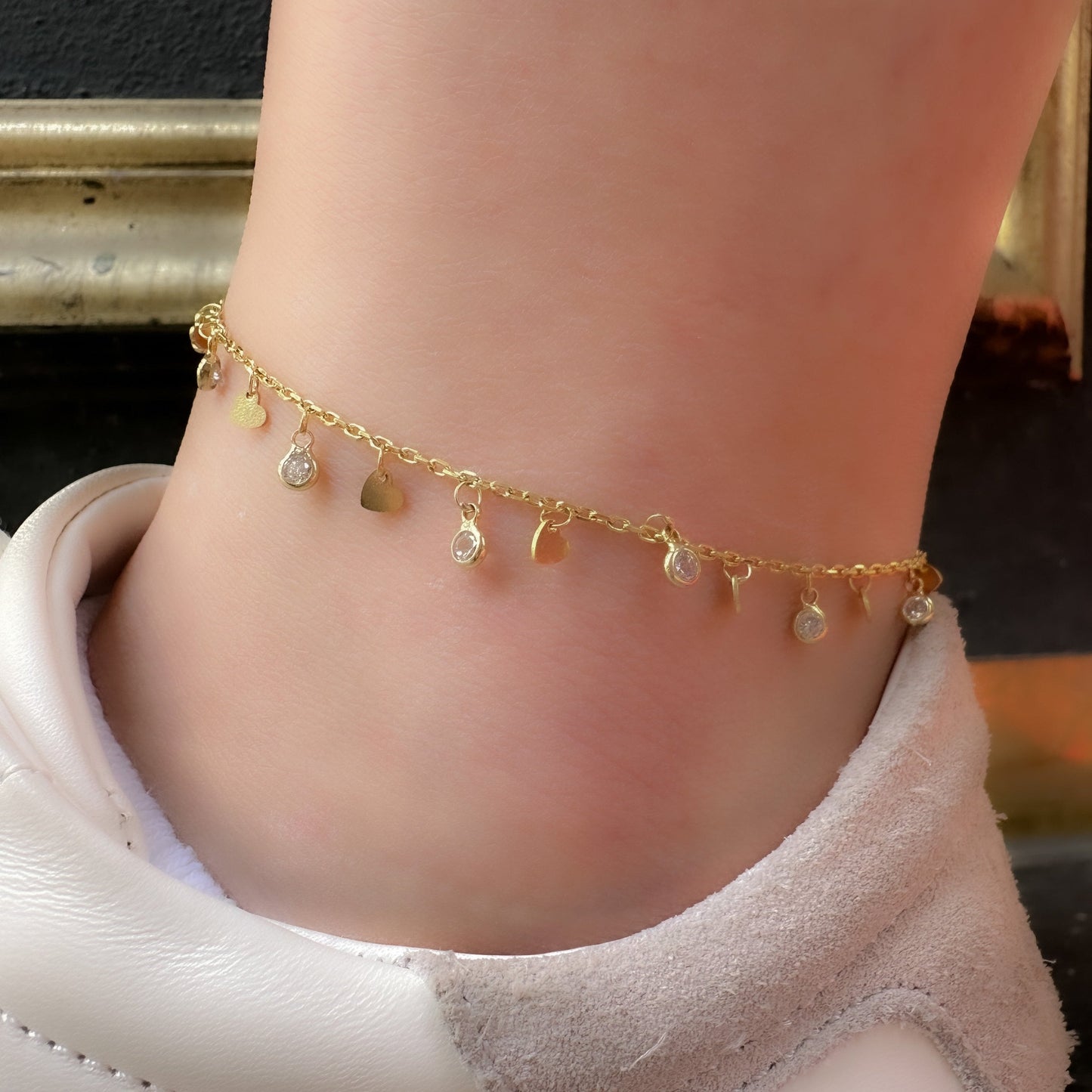 Dangling Stone Sequined Anklet