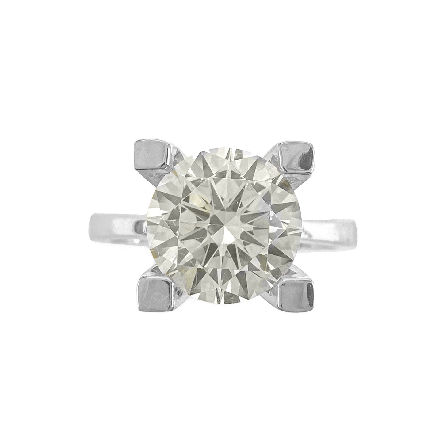 Four Carat G-Color Solitaire Ring