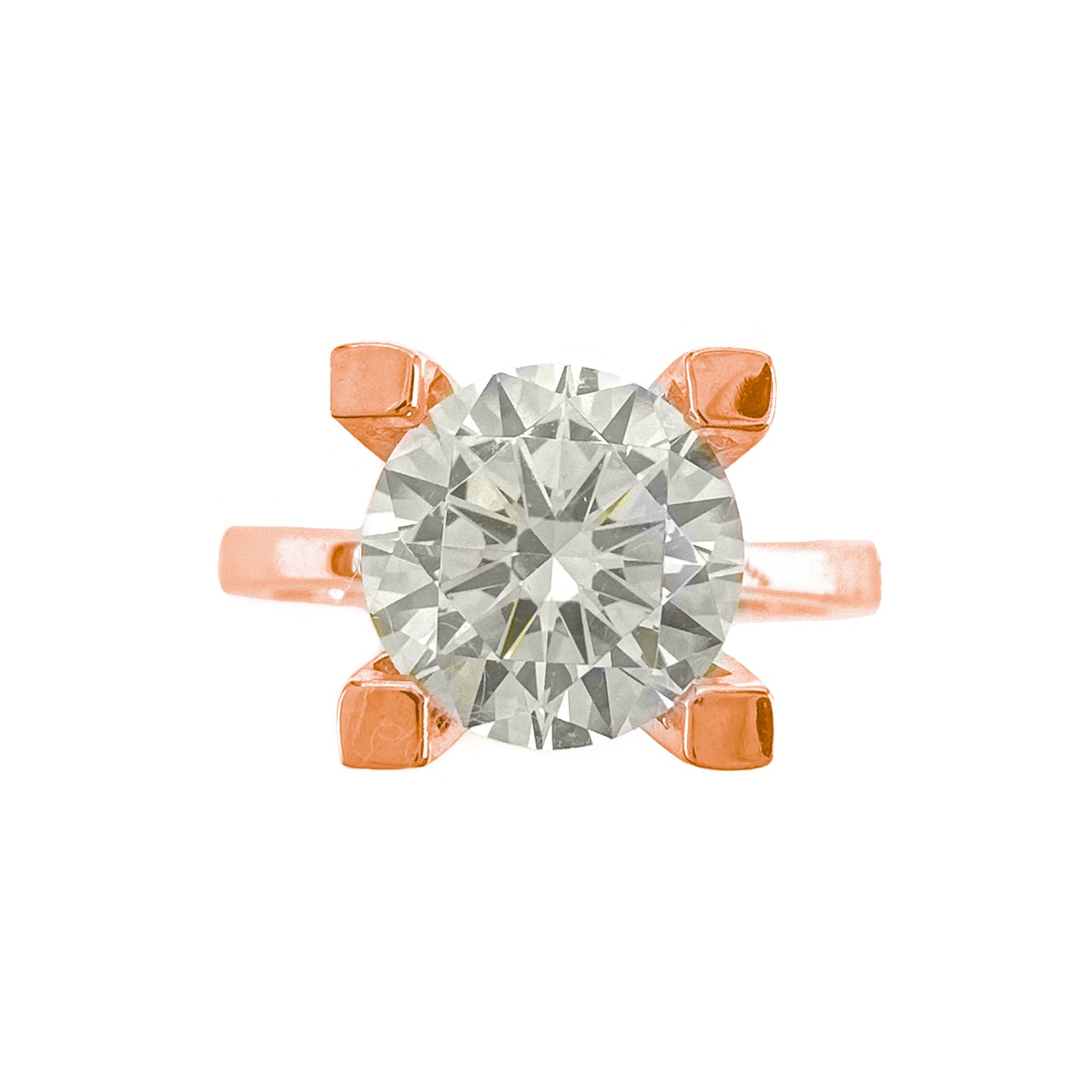 Four Carat G-Color Solitaire Ring