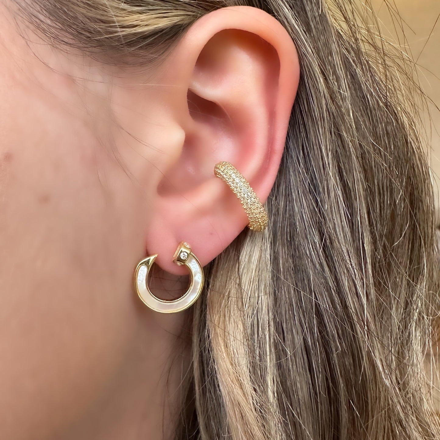 Mother of Pearl Nail Earring