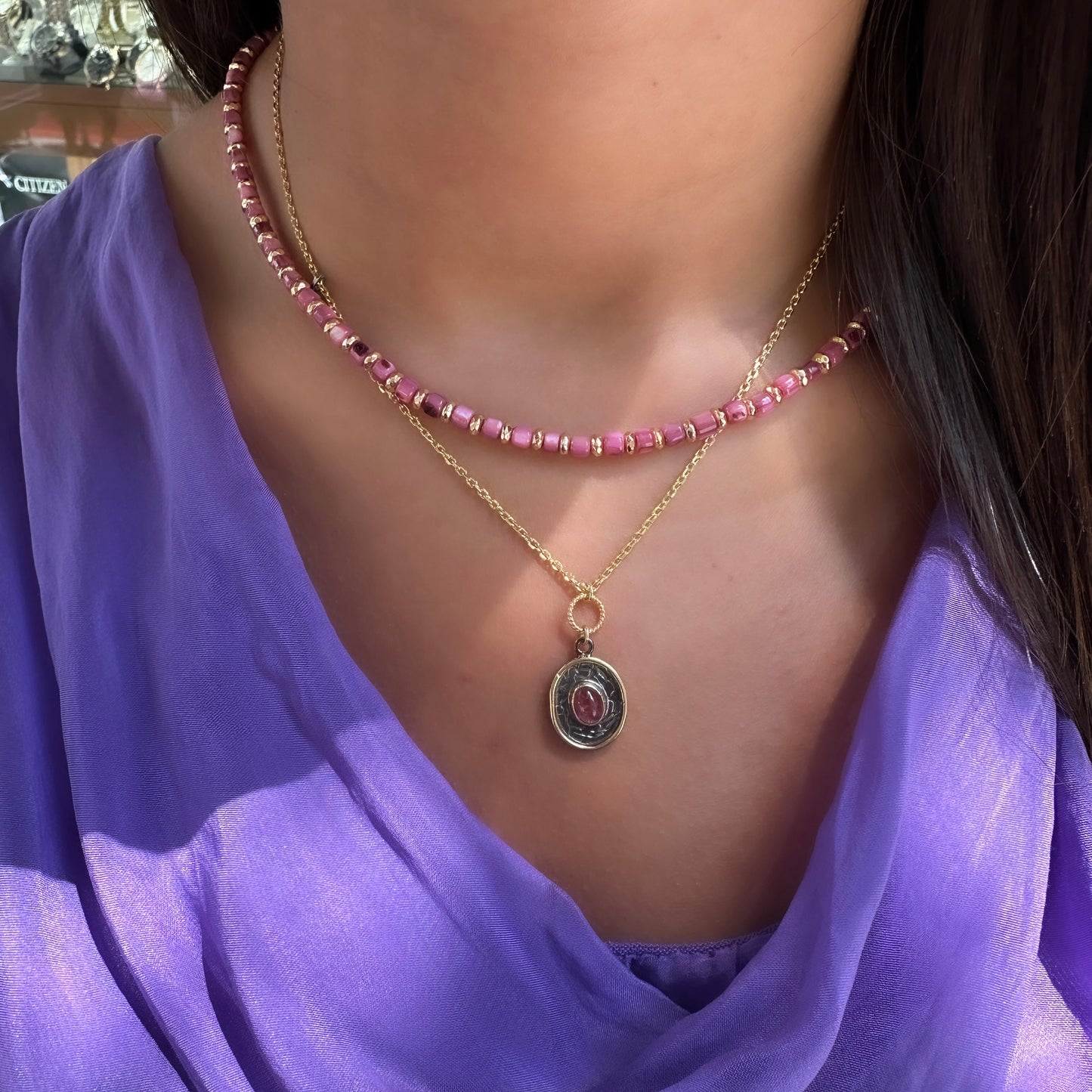 Tourmaline Stone Necklace
