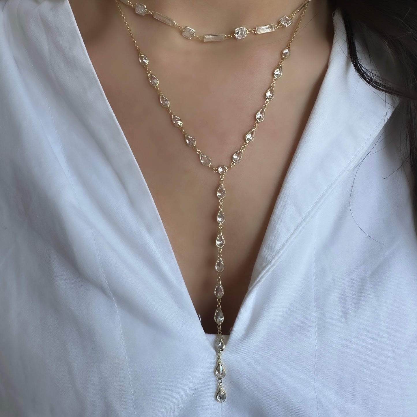 Crystal Y Necklace