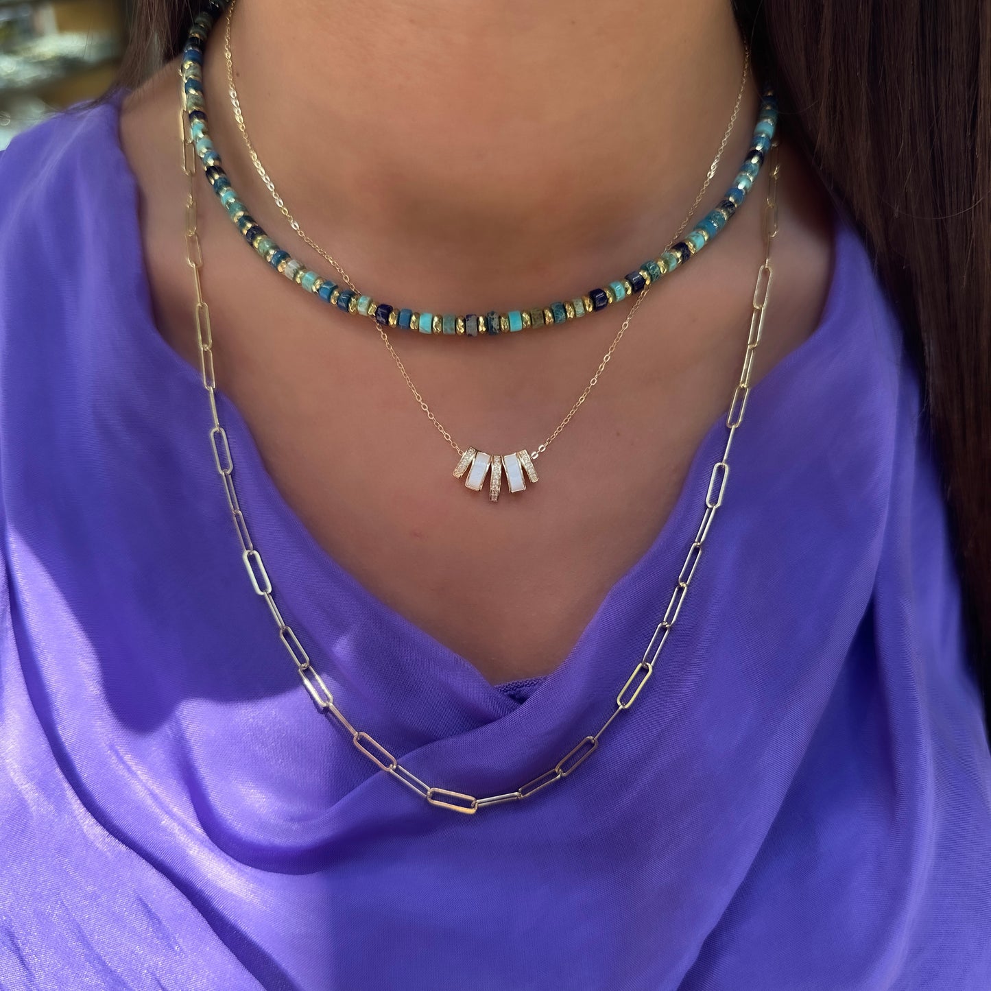 Pearl Stone Design Necklace