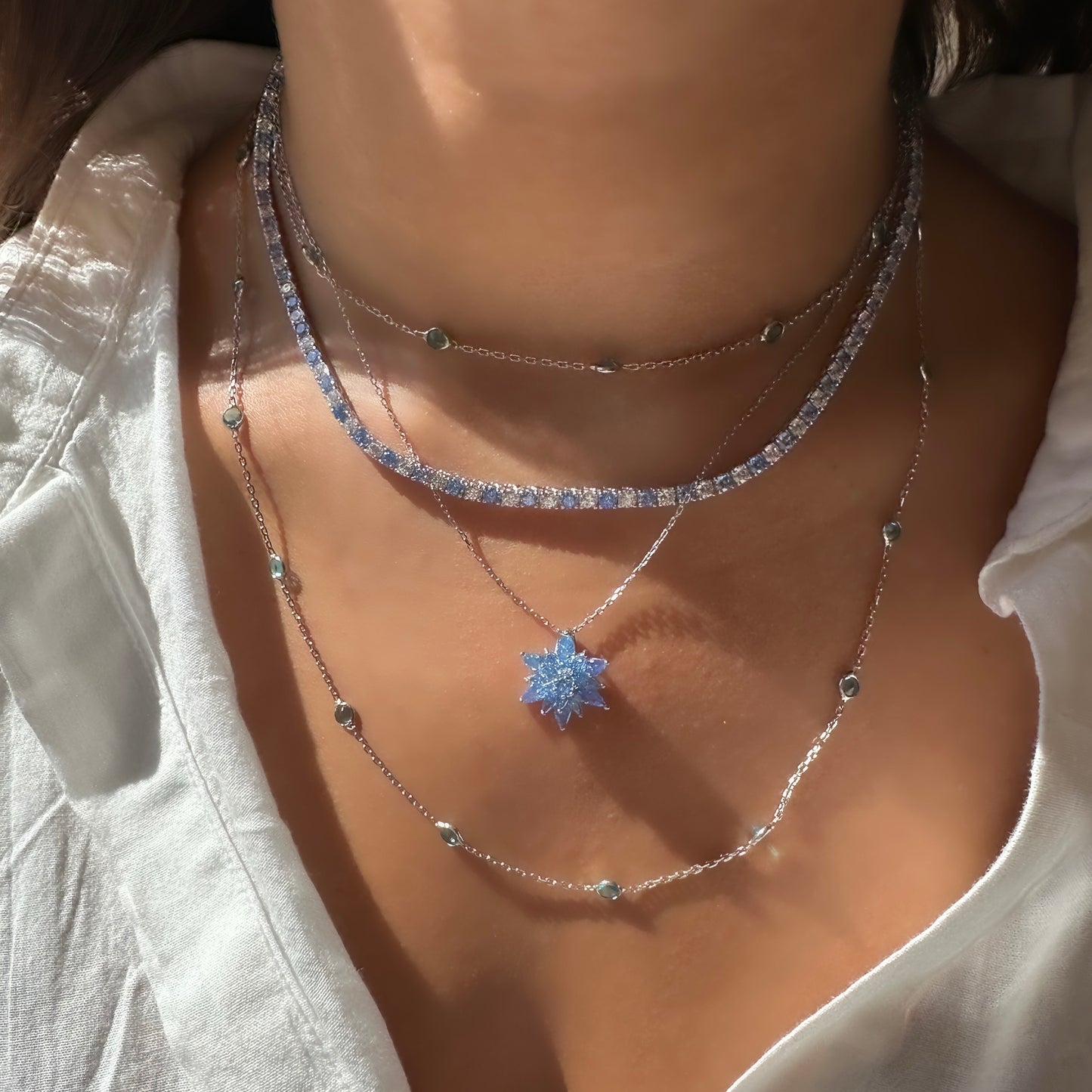 Aqua Stone Designer Chain