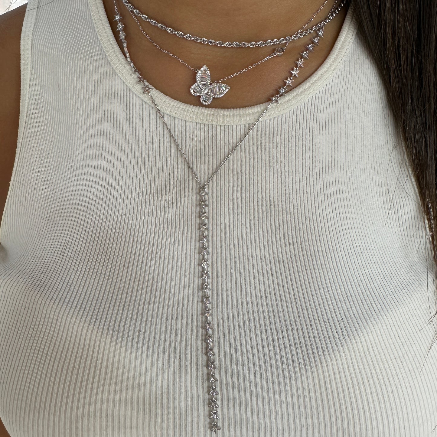 Y Necklace with Star Stone