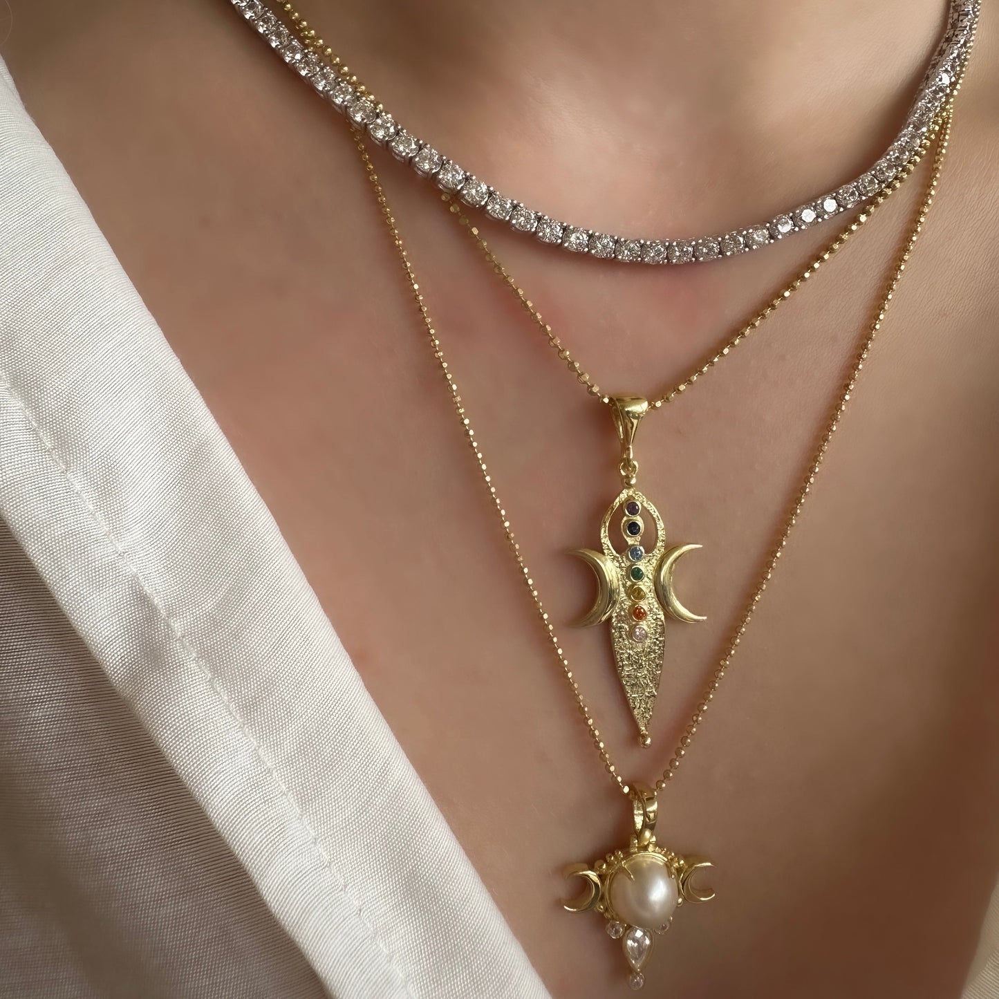 Chakra Moon Pendant / Charm