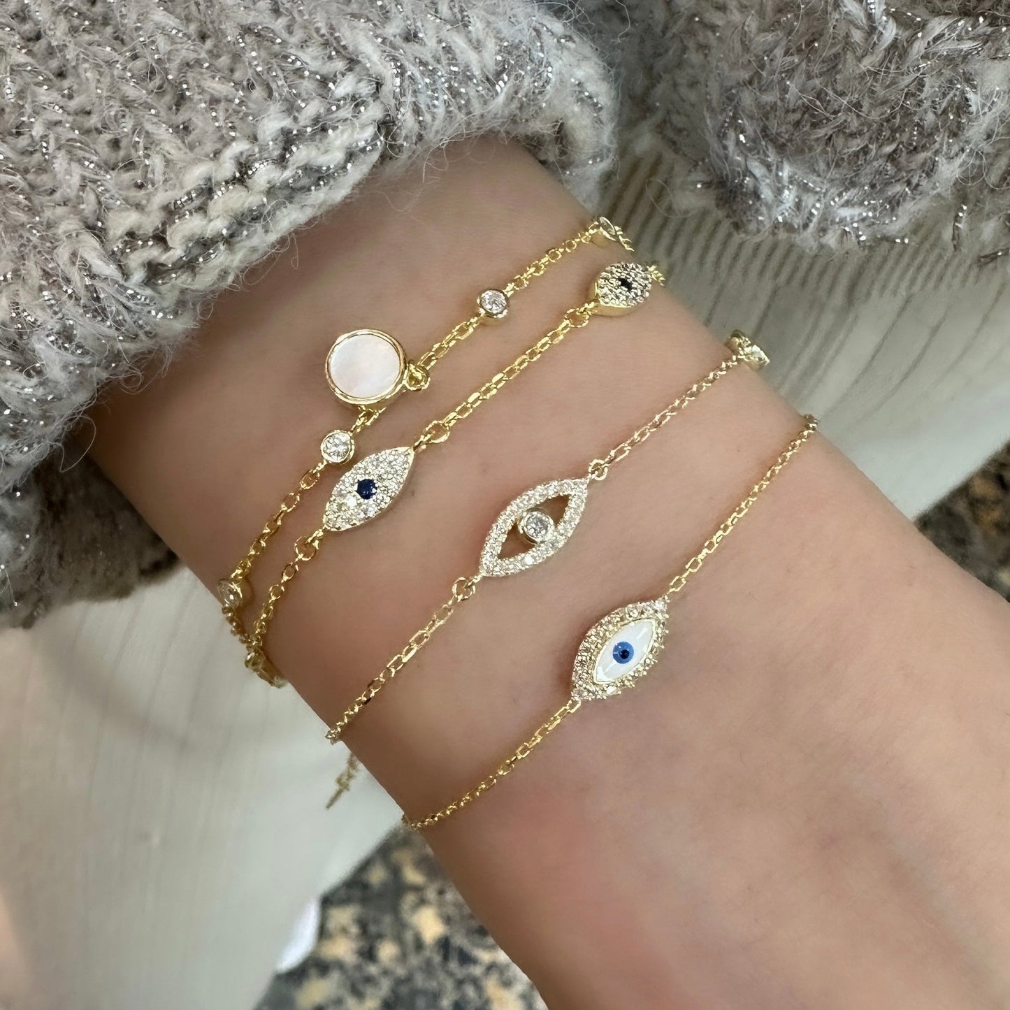 Navy Blue Eye Bracelet