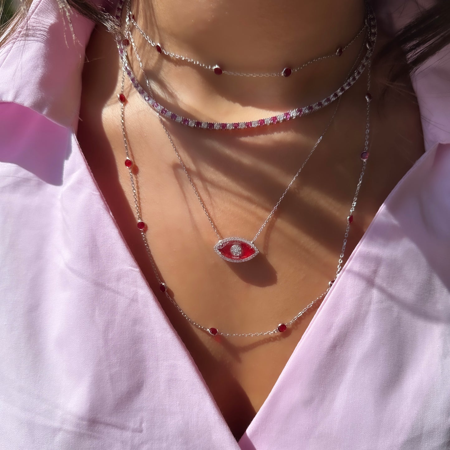 Fuchsia Stone Designer Chain