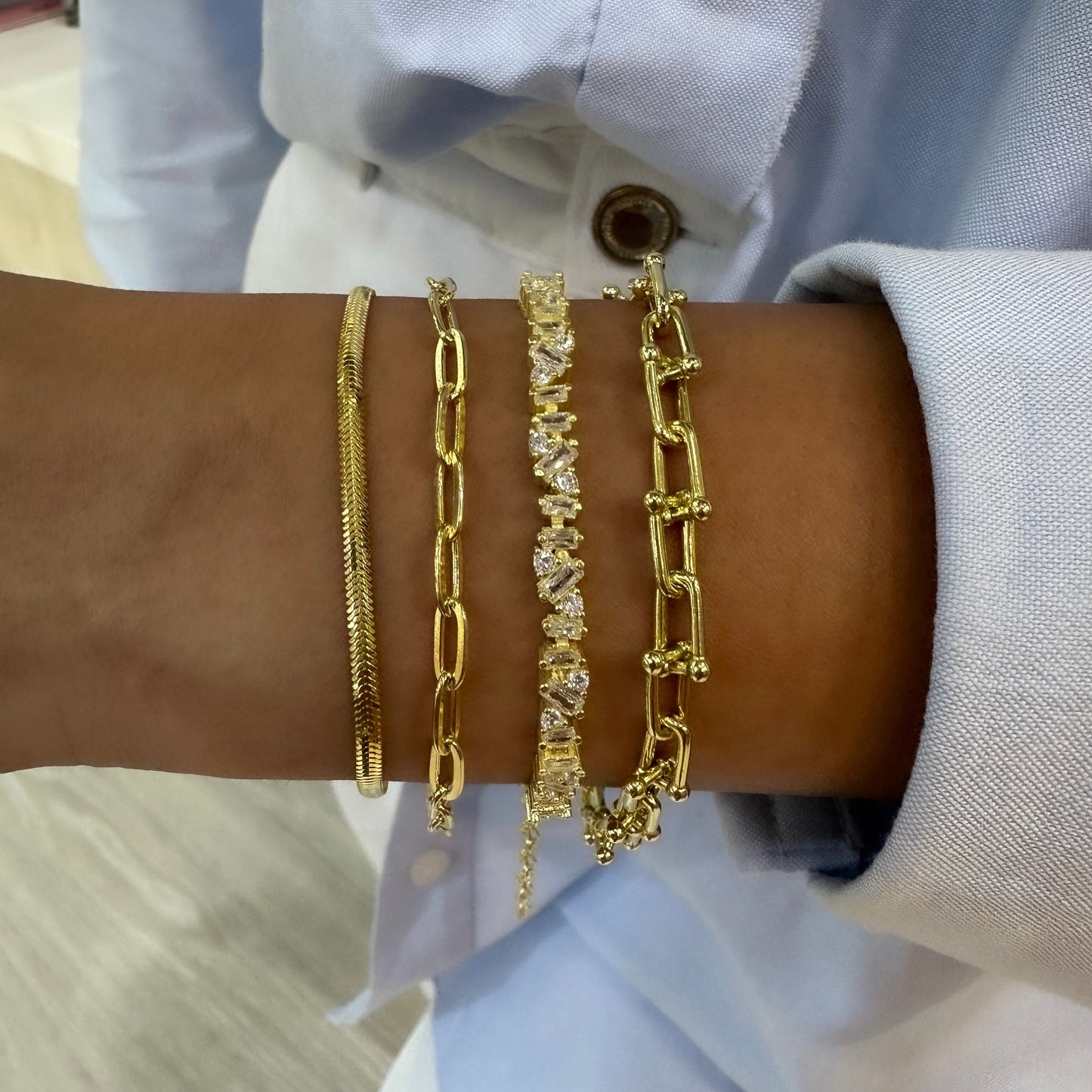 Two mm Herringbone Bracelet