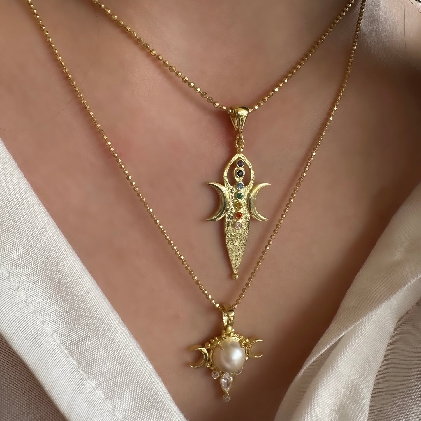 Chakra Moon Pendant / Charm