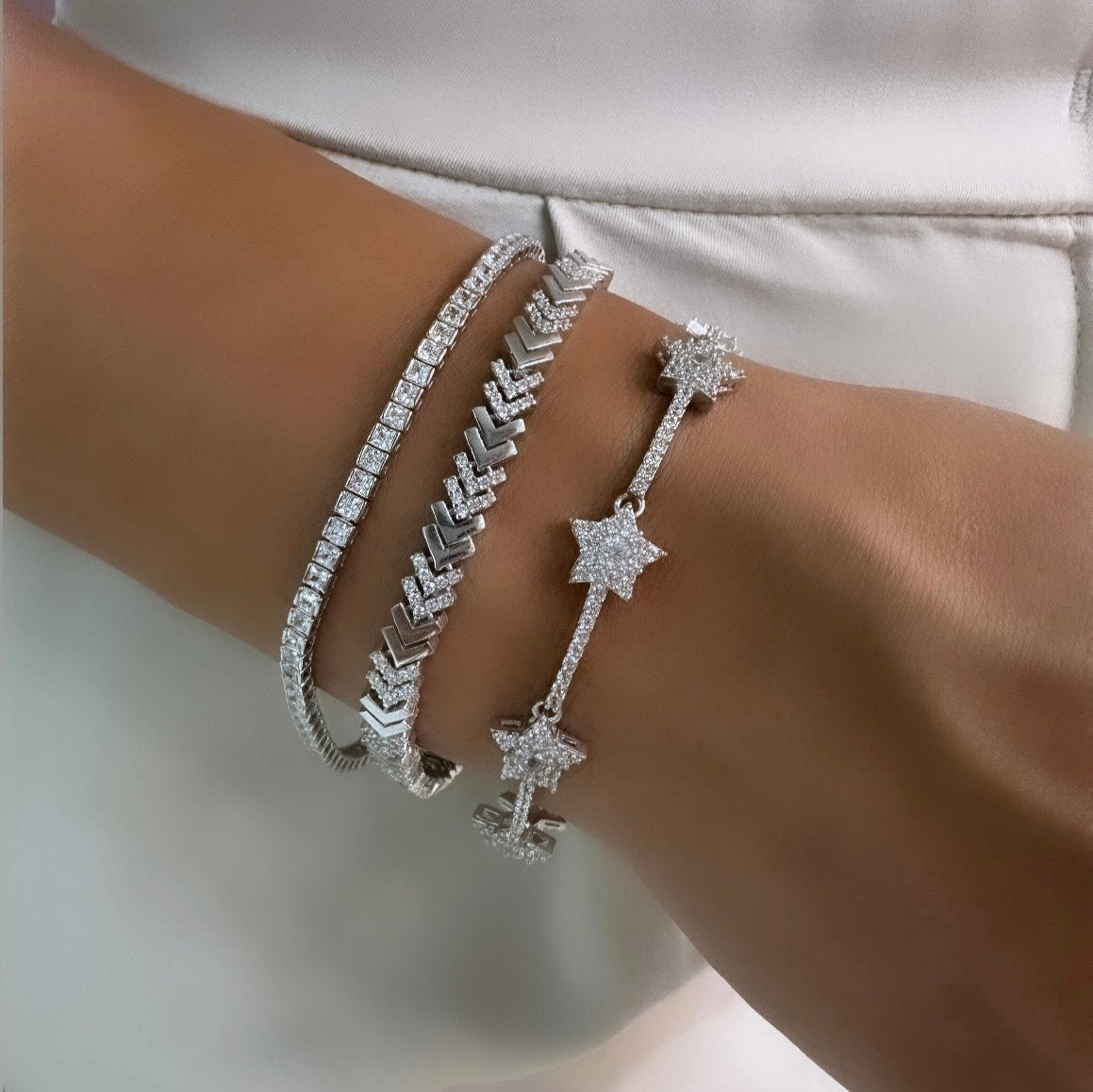 Two mm Square Tennis Bracelet