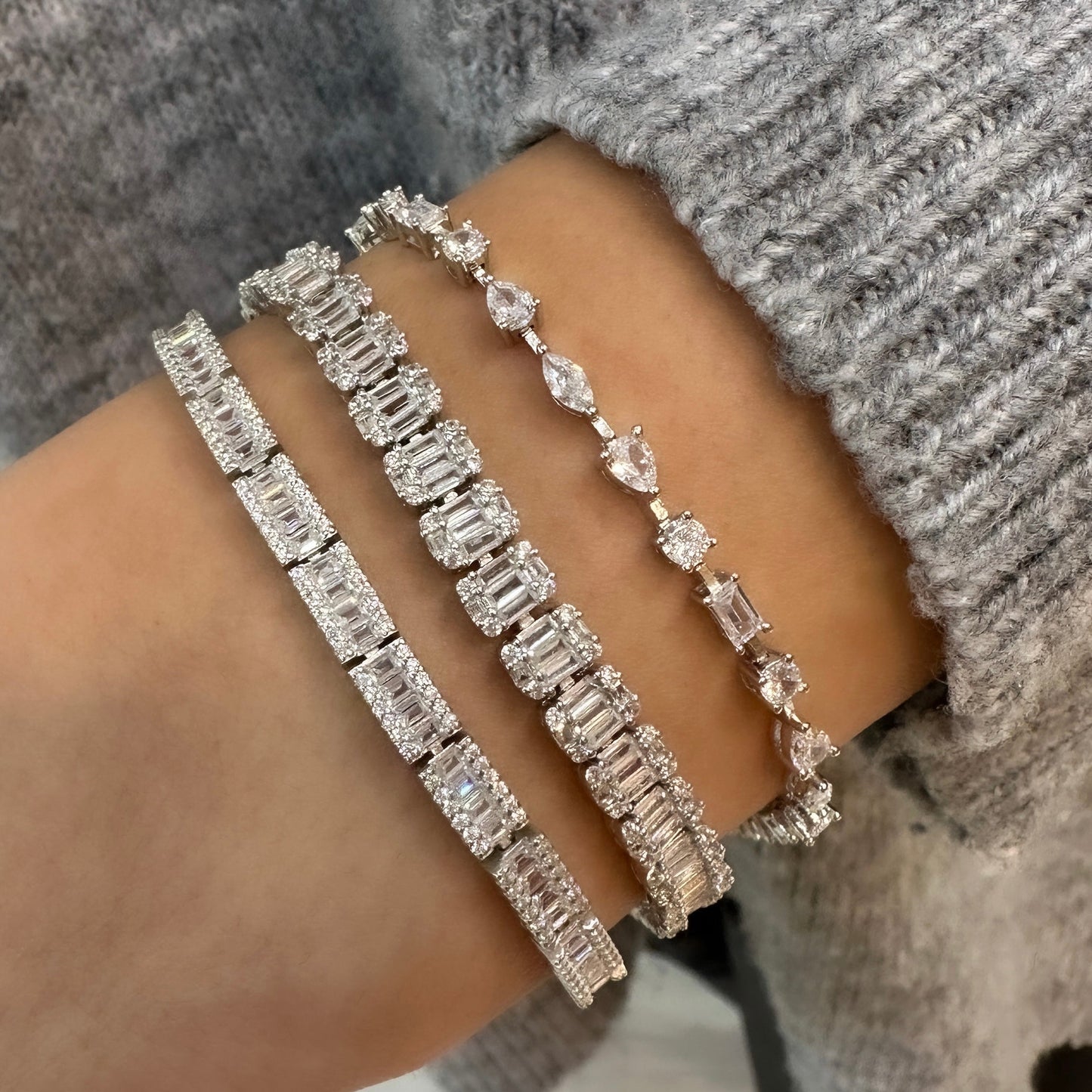 Baguette Round Tennis Bracelet